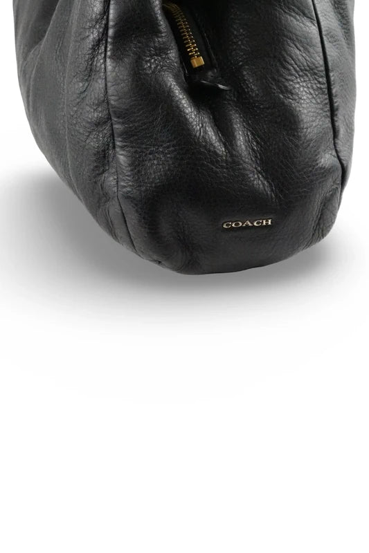 Coach Black Pebbled Leather Edie 3 Section Interior Shoulder Bag