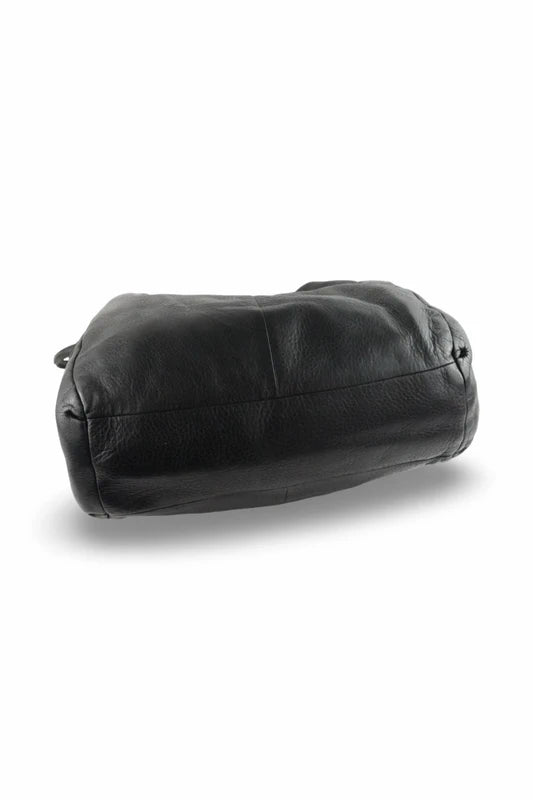 Coach Black Pebbled Leather Edie 3 Section Interior Shoulder Bag