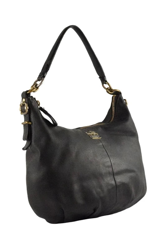 Coach Black Madison Soft Leather Hobo Vintage Shoulder Bag