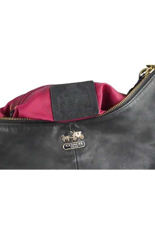 Coach Black Madison Soft Leather Hobo Vintage Shoulder Bag