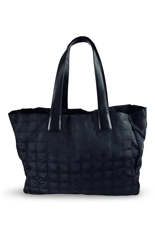 Chanel Black Travel Line Nylon Quilted Tote Bag