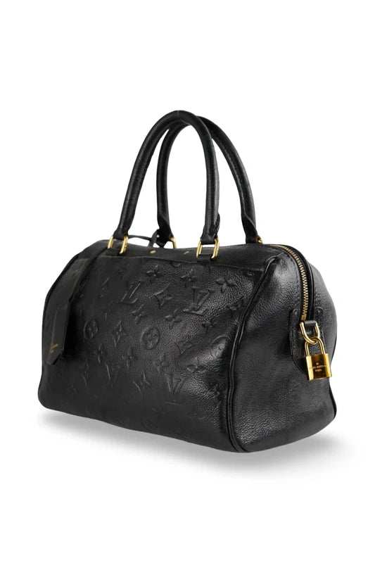 Louis Vuitton Speedy Bandouliere 25 Black Monogram Empreinte Leather Handbag