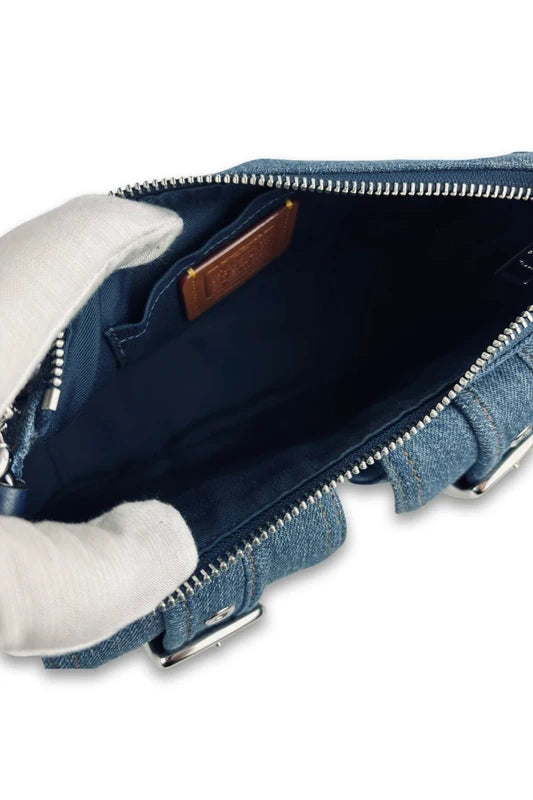 Coach Blue Denim & Leather Ashton Shoulder Bag & Purse Set