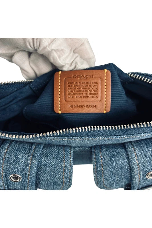 Coach Blue Denim & Leather Ashton Shoulder Bag & Purse Set