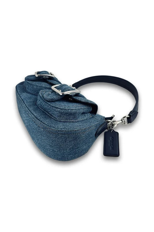 Coach Blue Denim & Leather Ashton Shoulder Bag & Purse Set