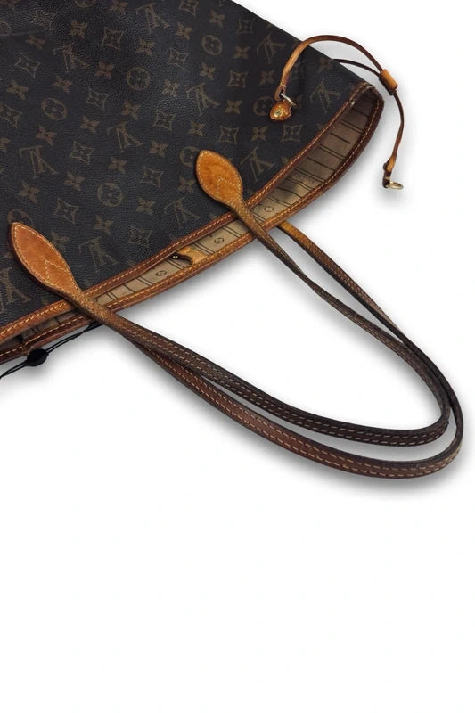 Louis Vuitton Brown Neverfull MM Signature Canvas & Leather Tote Shoulder Bag