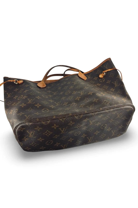 Louis Vuitton Brown Neverfull MM Signature Canvas & Leather Tote Shoulder Bag