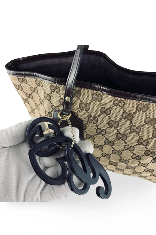 Gucci GG Canvas Jolie Brown Signature Tote Shoulder Bag