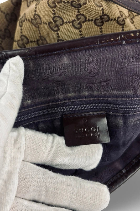Gucci GG Canvas Jolie Brown Signature Tote Shoulder Bag