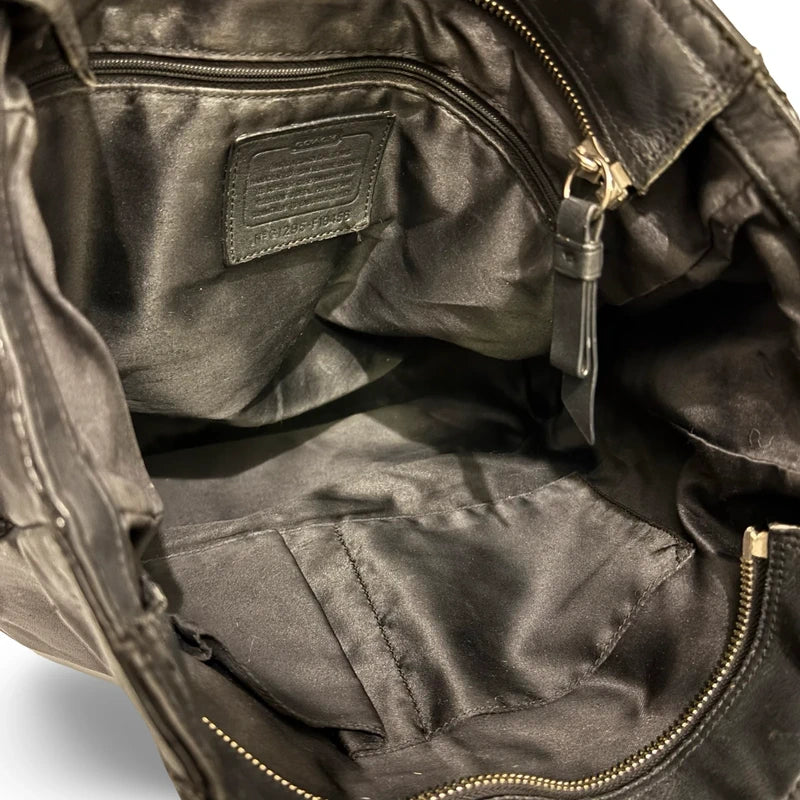 Coach Black Leather North South Gallery Vintage Tote Shoulder Bag