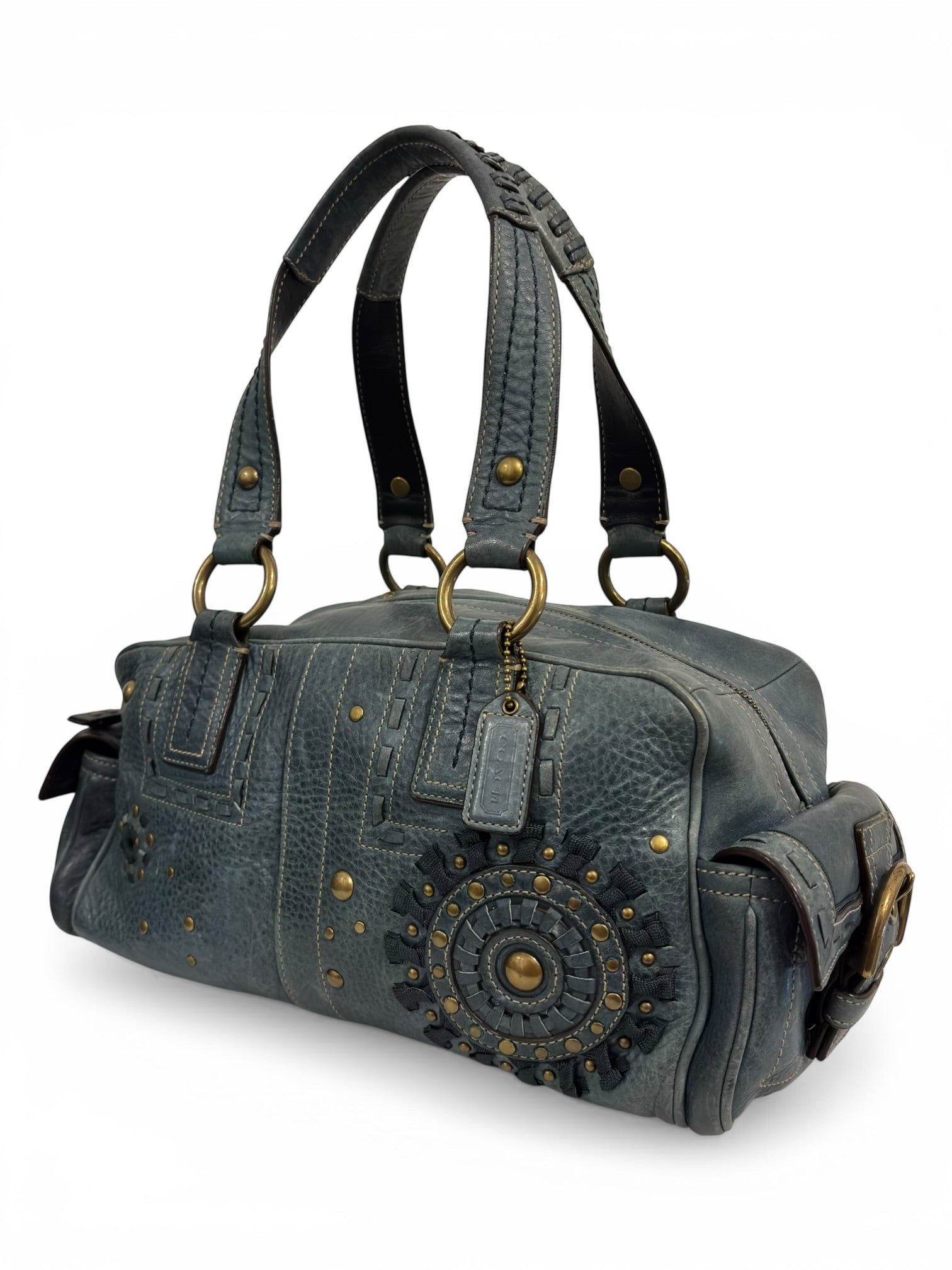 Coach Limited Edition Rare Mia Blue Denim Distressed Soho Vintage 2000's Shoulder Bag