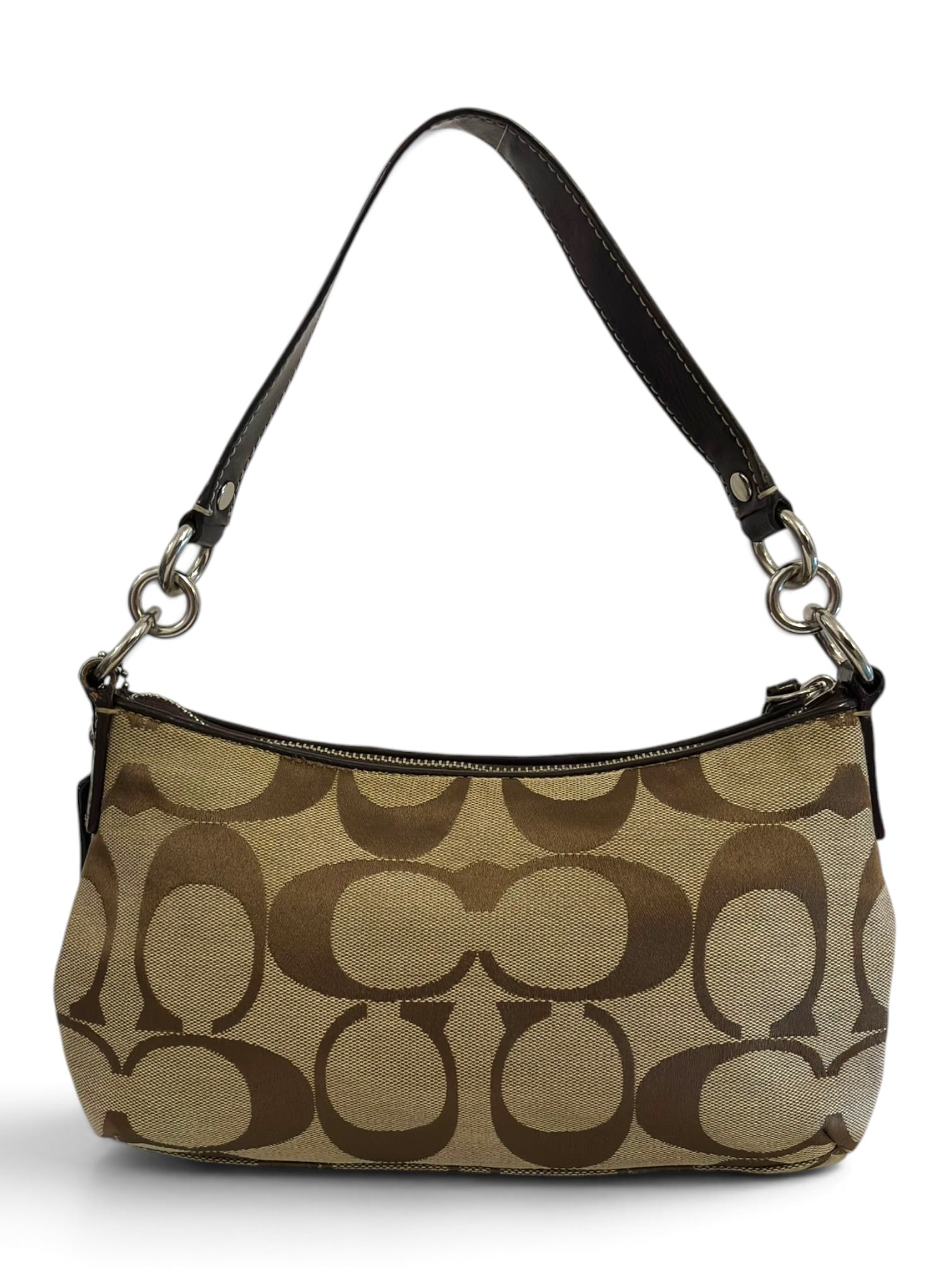 Vintage Coach Demi Shoulder Bag Signature Brown Crossbody F17439