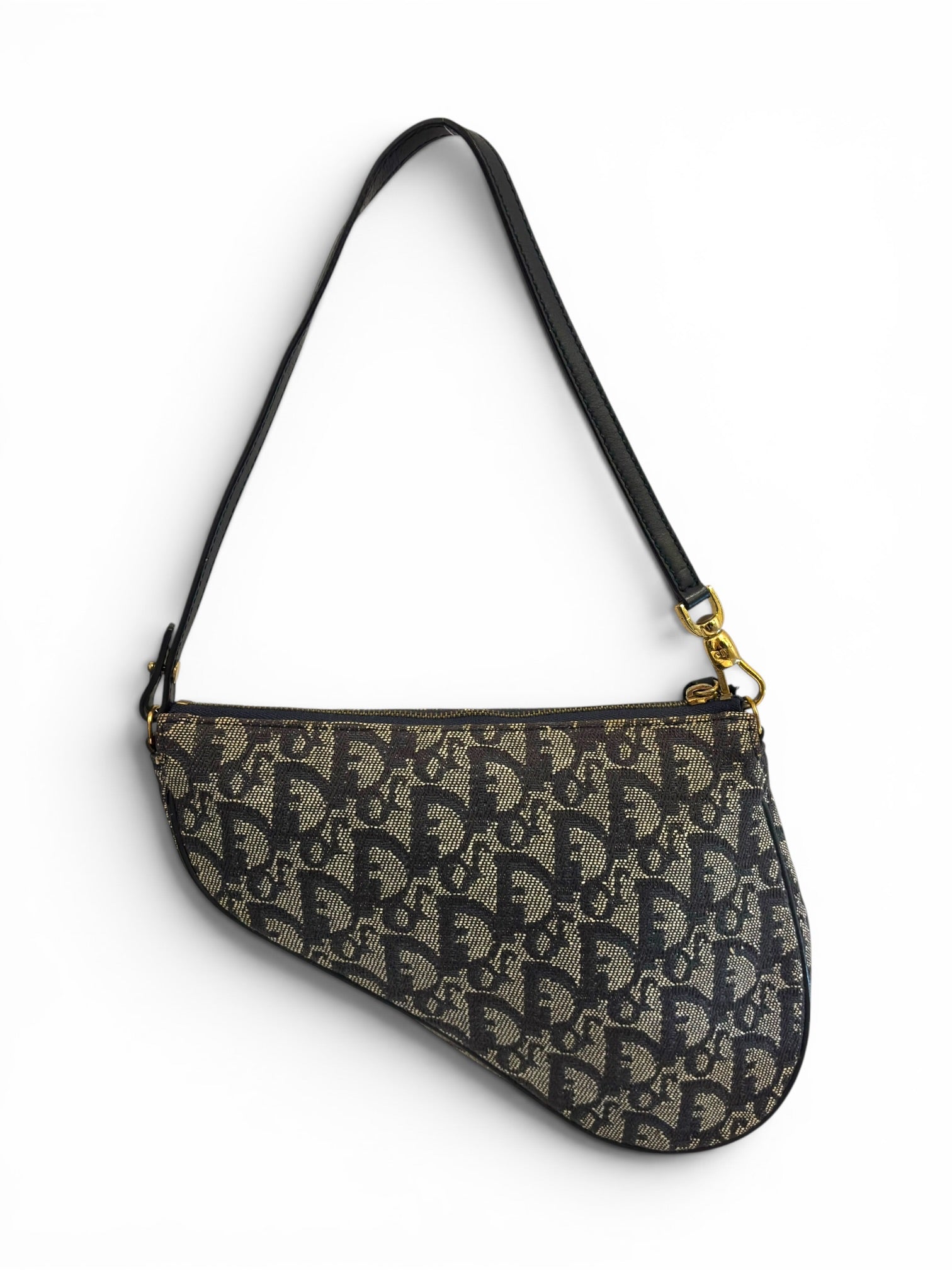 Vintage Christian Dior 2002 Mini Diorissimo Saddle Pochette Shoulder Bag