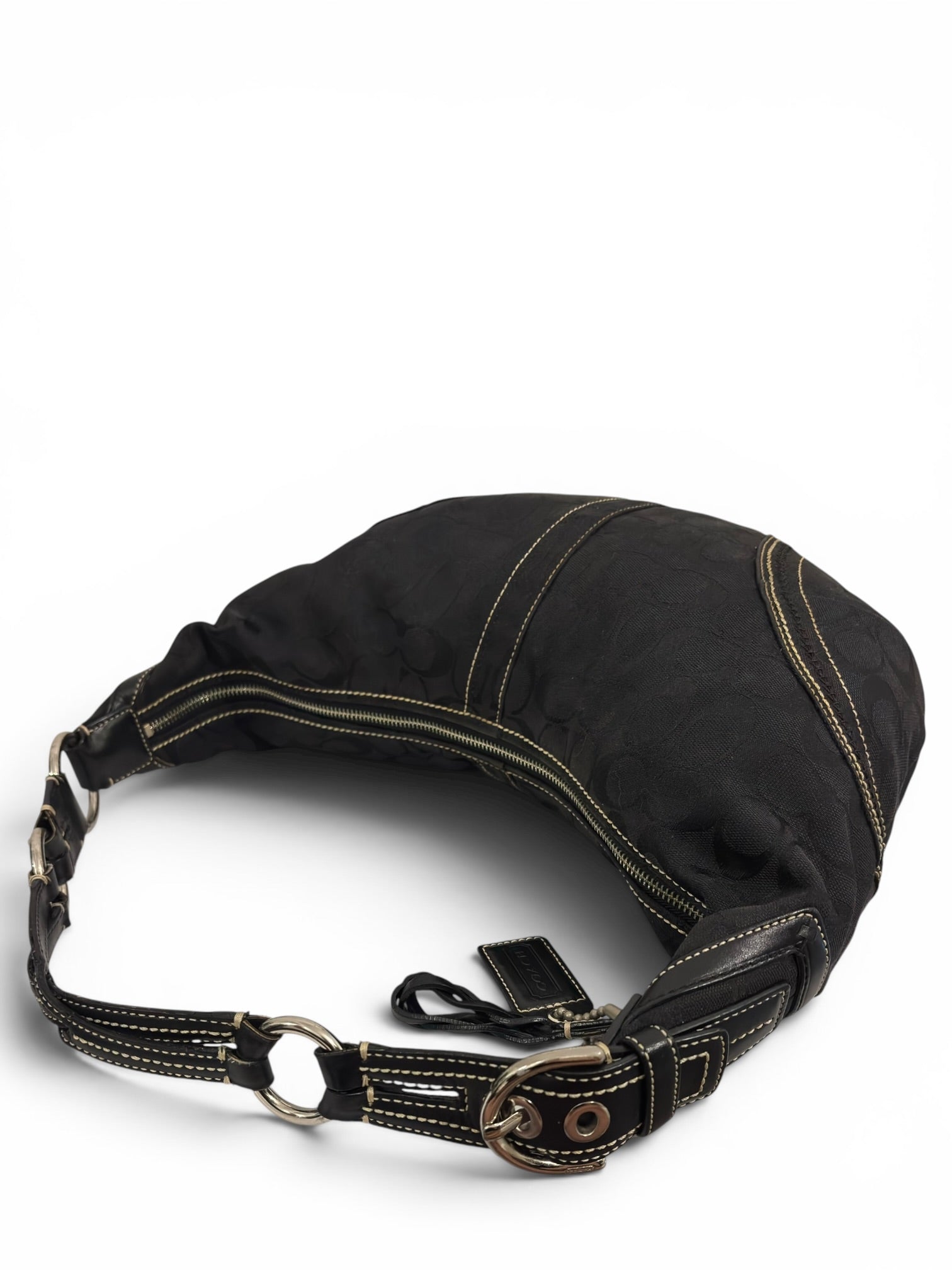 Vintage Coach Soho Half Moon Black Hobo Shoulder Bag 10601