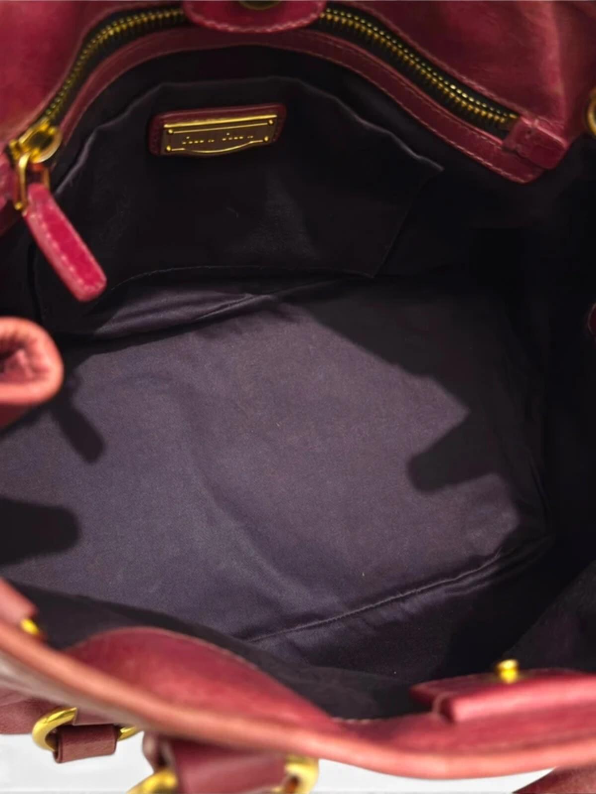 Miu Miu Pink Fuchsia Vitello Lux Leather 2-Way Shine Crossbody / Tote Shoulder Bag