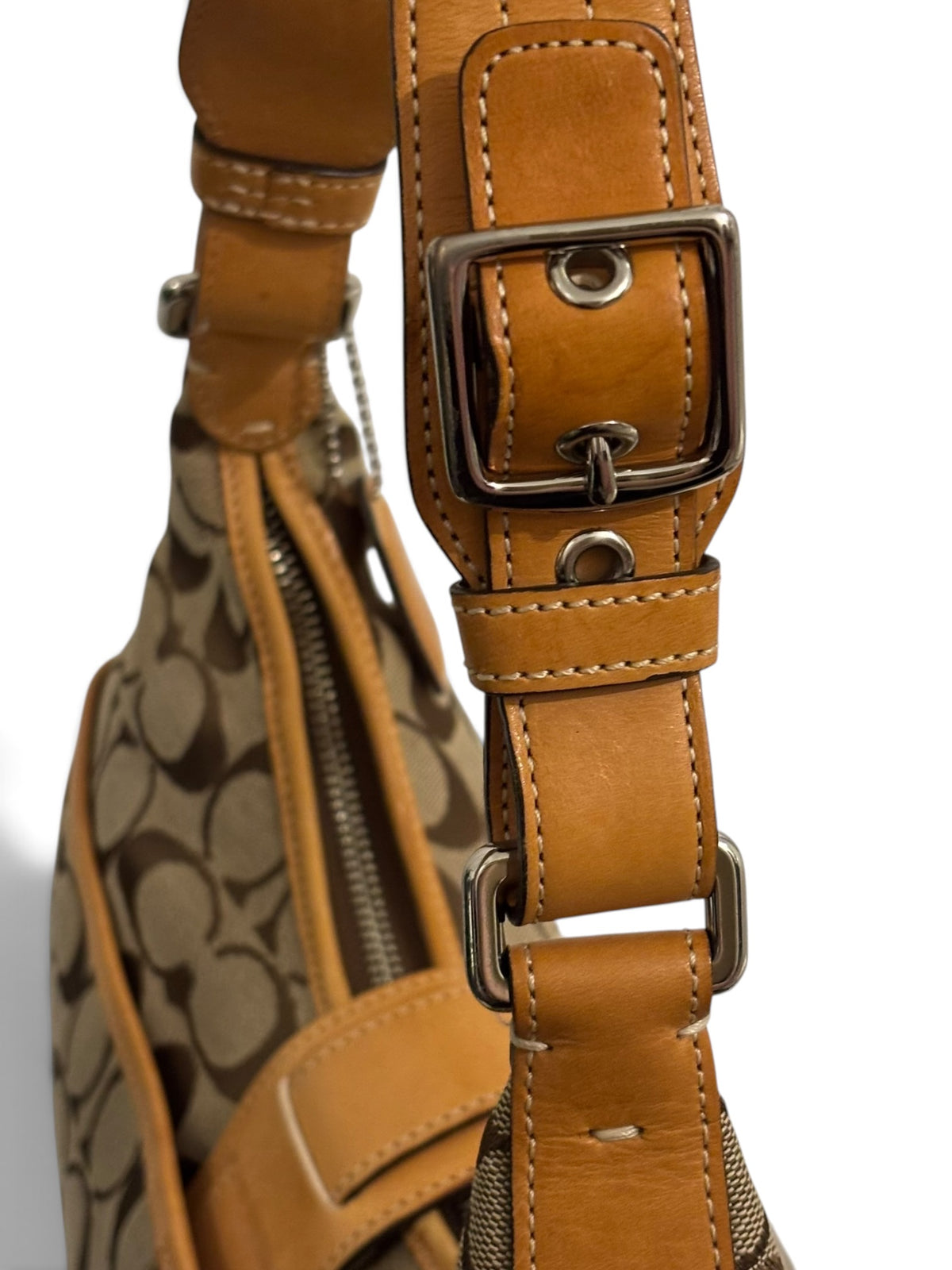 Vintage Coach Soho Bag 6363 Crescent Signature Hobo In Brown