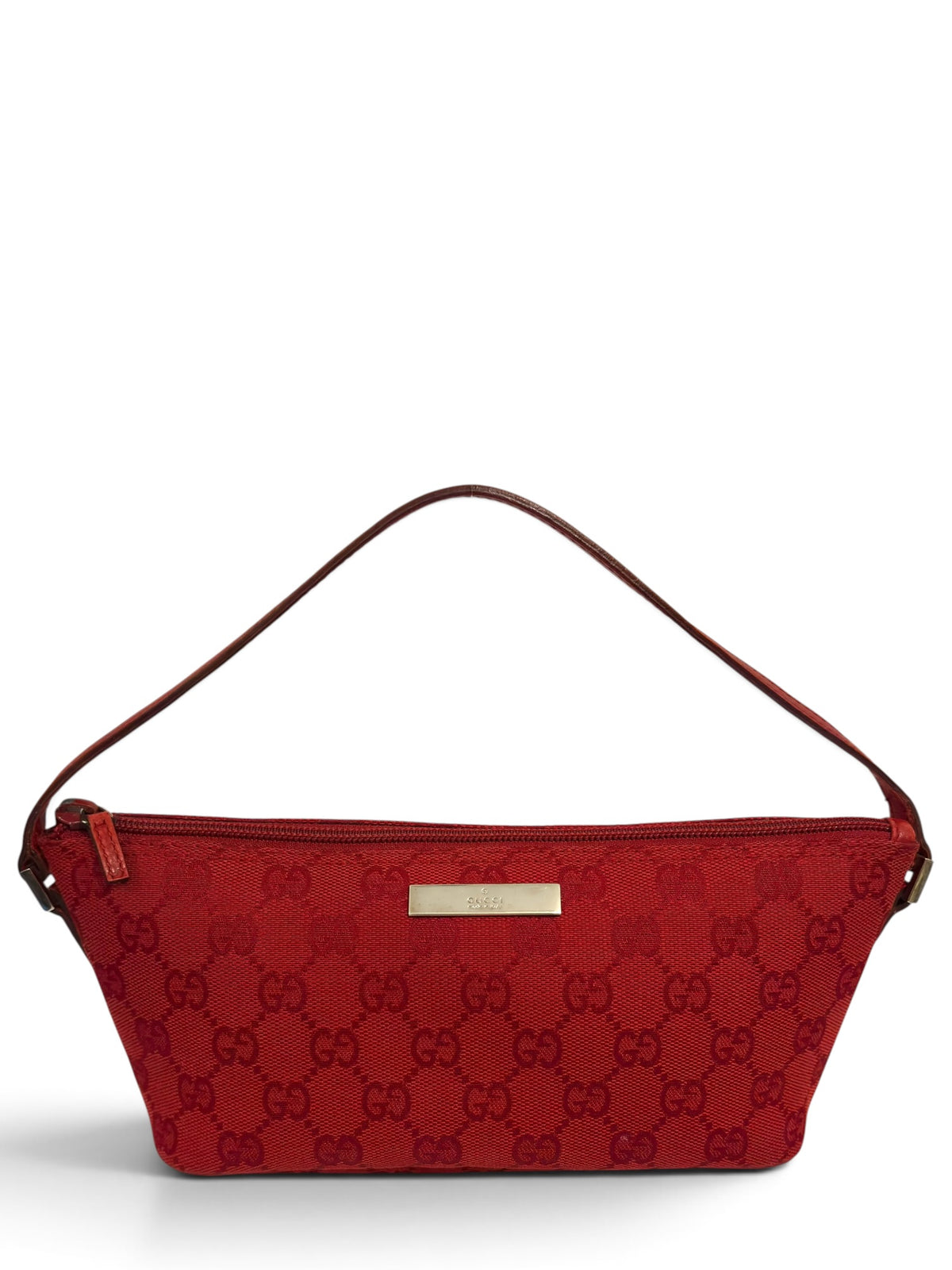 Gucci Boat Bag Vintage Red Monogram GG Pochette
039 1103