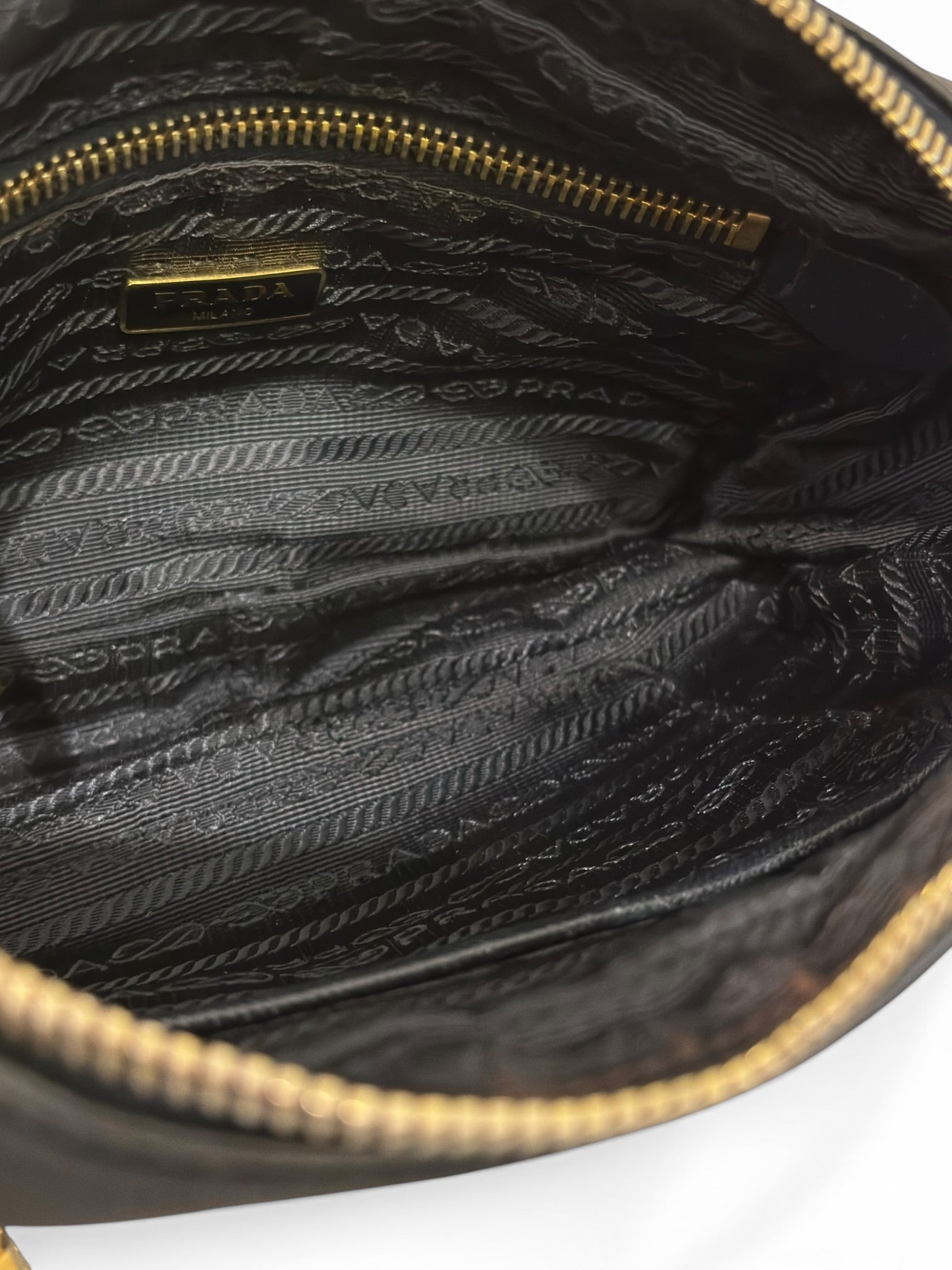 Prada Tessuto Navy Blue Nylon & Saffiano Leather Front Pocket Vintage Crossbody Camera Bag
