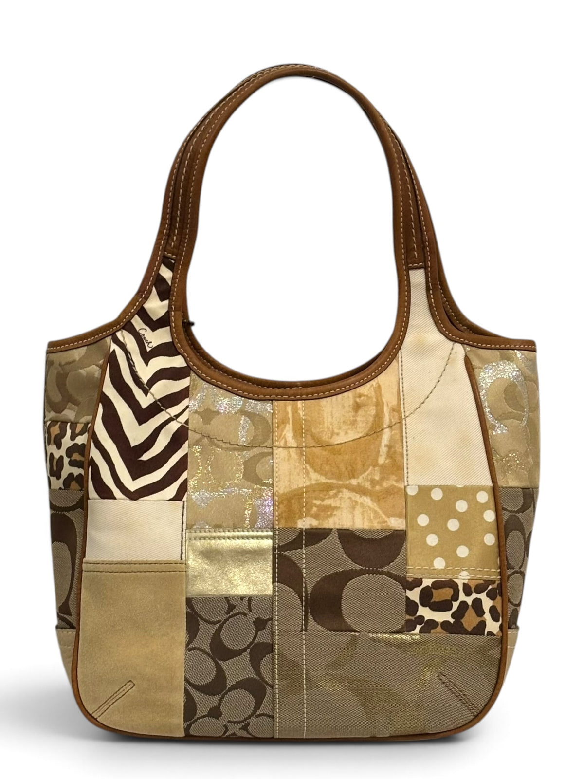Vintage Coach Ergo Patchwork Bag 10810 Signature & Animal Print Tote