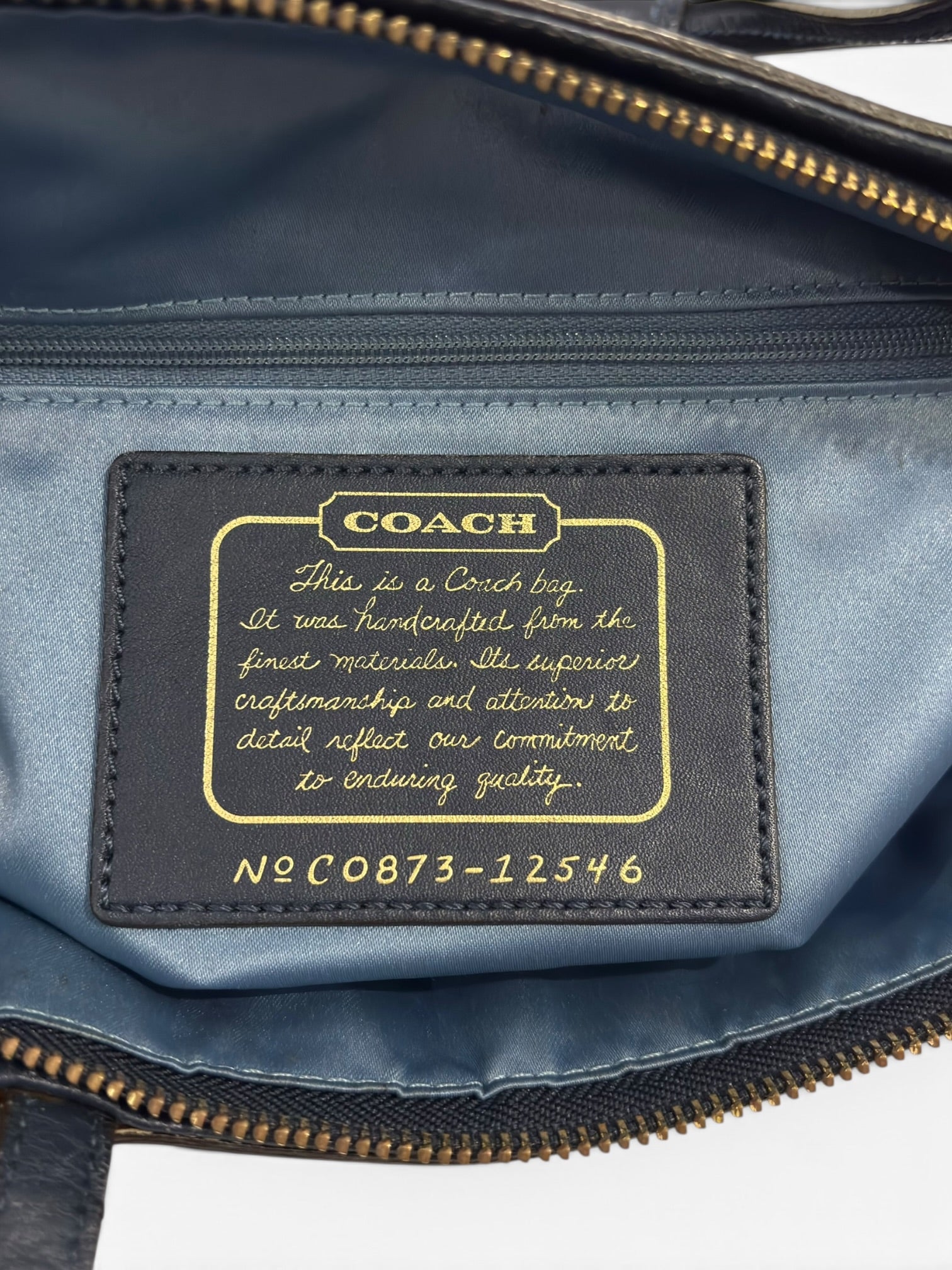 Vintage Coach Signature Denim Tote Bag Blue
Patent Leather Shoulder Bag