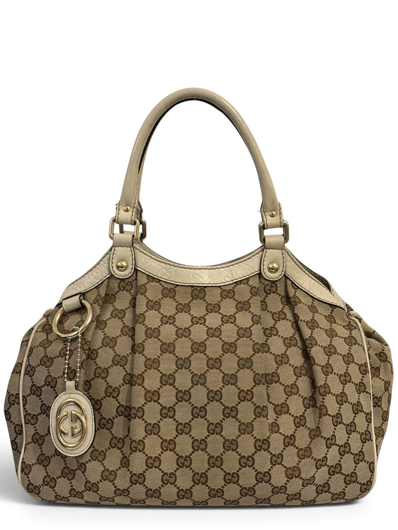 Vintage Gucci Sukey Bag 211944 Monogram GG Tote