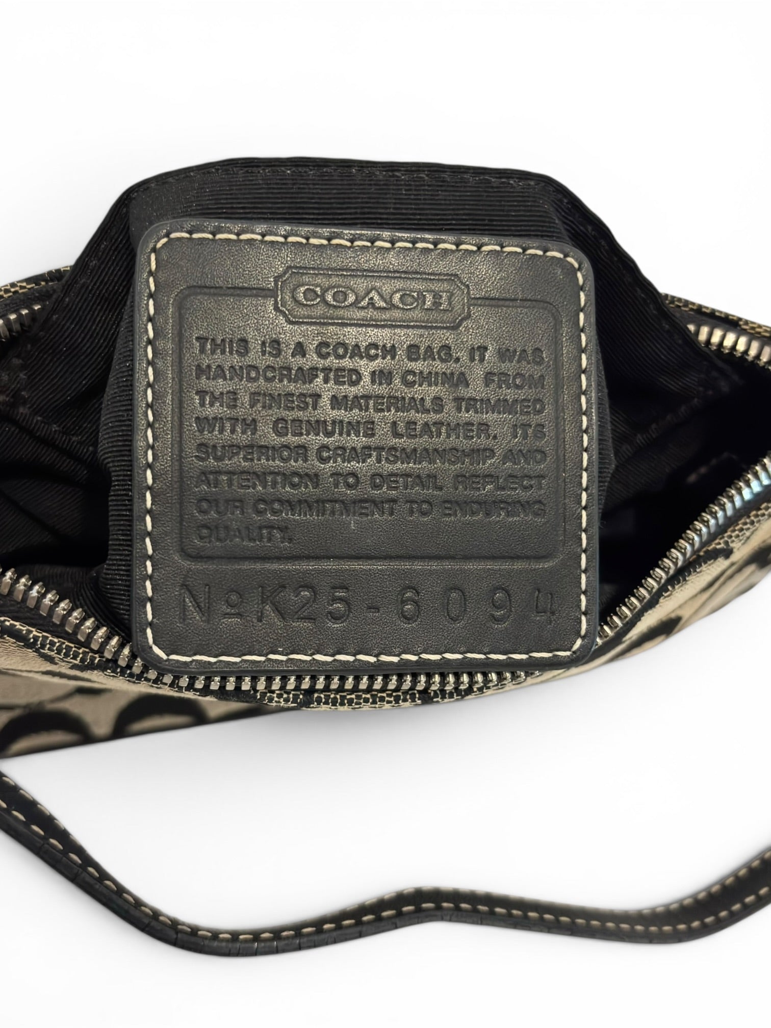 Coach Demi Signature Black / Grey Mini Canvas & leather Vintage Shoulder Bag