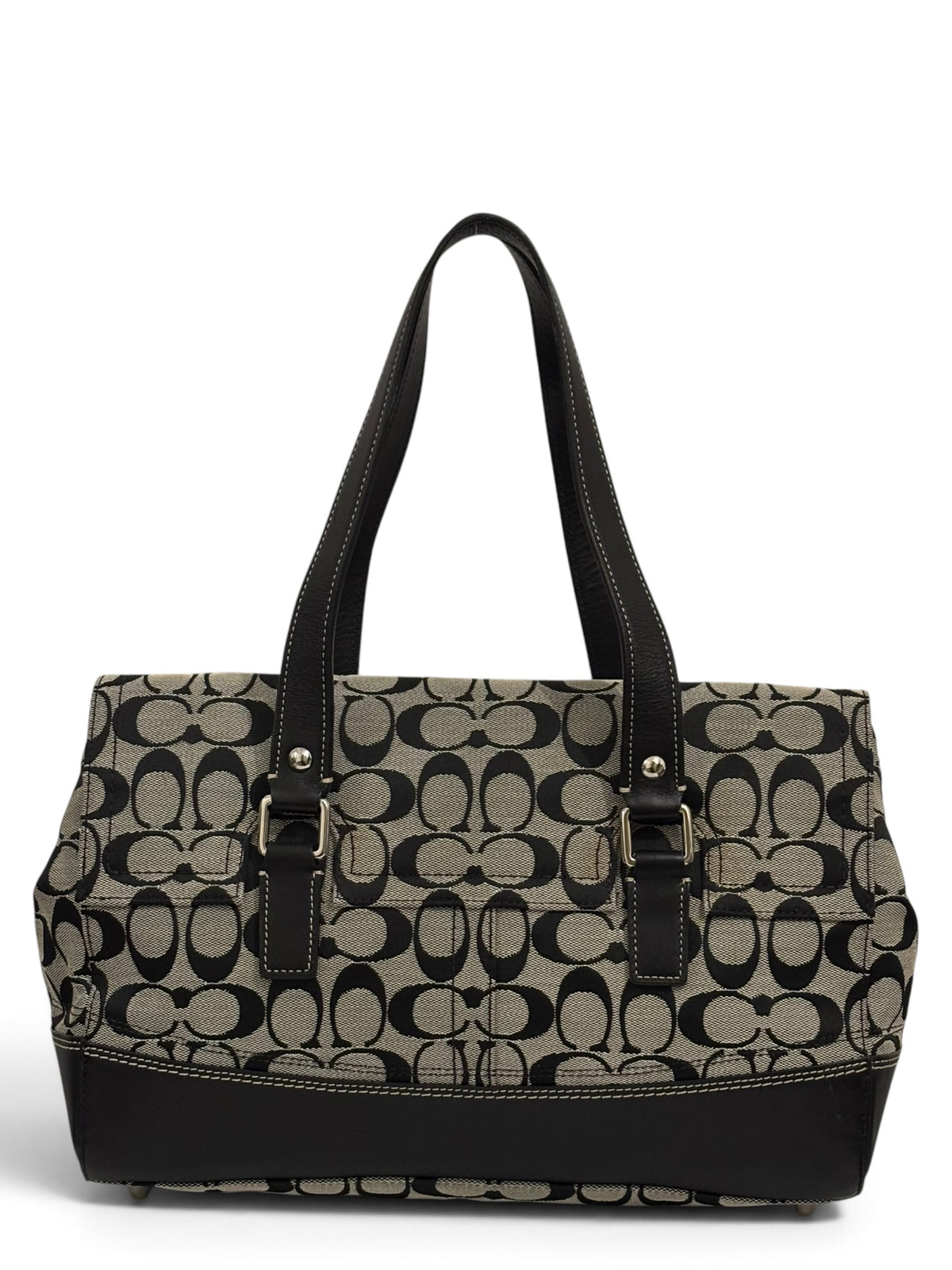 Vintage Coach Hamptons Bag F13070 Signature Turnlock Tote