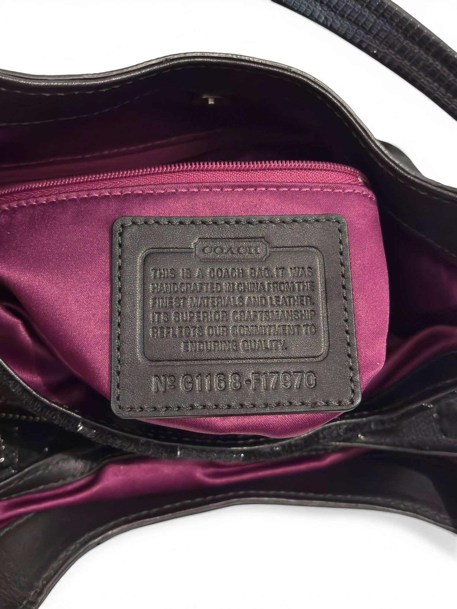 Coach Signature Soho Lynn Black Canvas & Leather Vintage 2000's Hobo Shoulder Bag