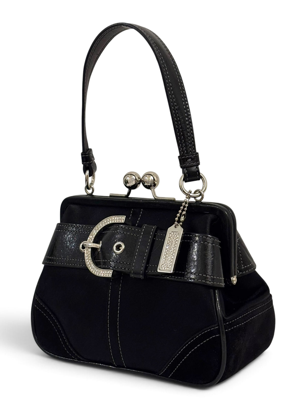 Vintage Coach Bag Rare 3579 Madison Kisslock & Swarovski Crystals