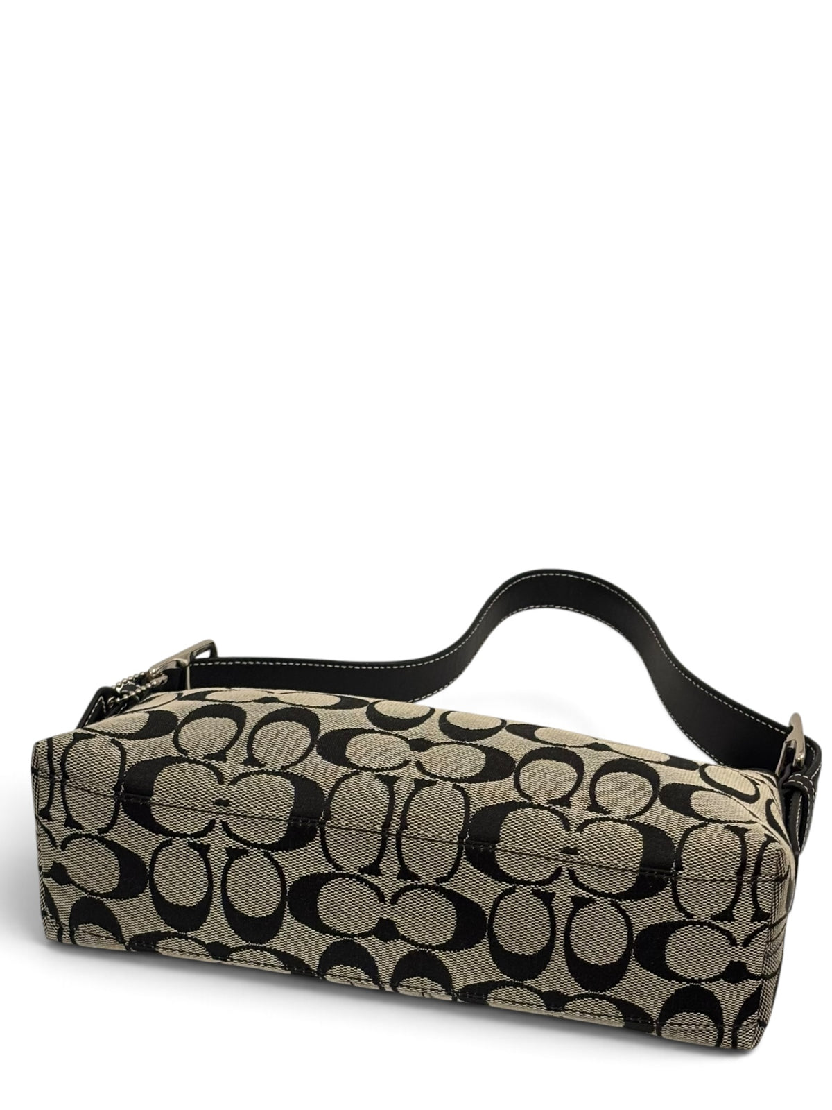 Vintage Coach Baguette Bag 6371 East West In Signature Black & Grey
