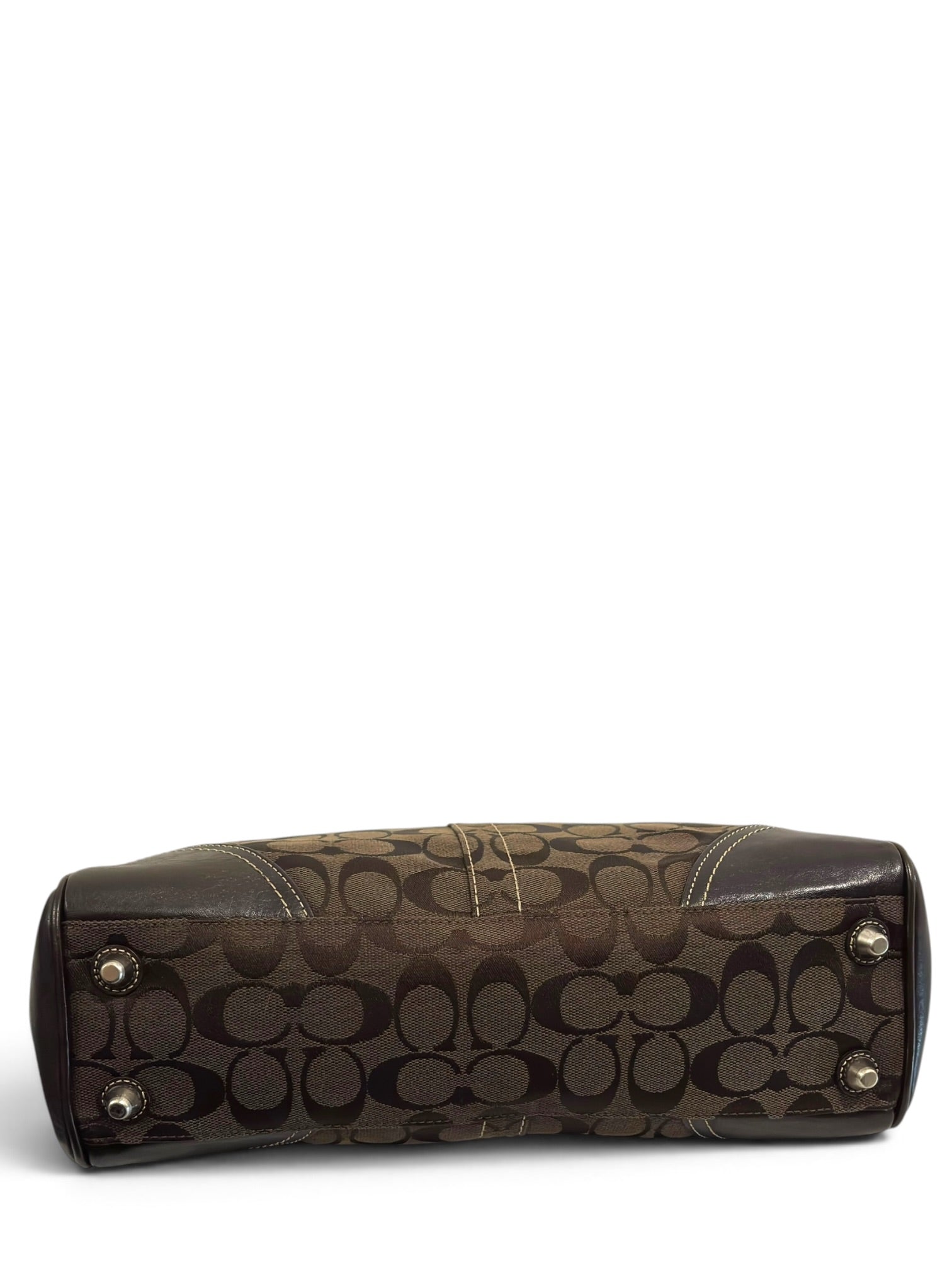 Vintage Coach Bag Hamptons 10245 Signature
Chocolate Brown Clip Tote
