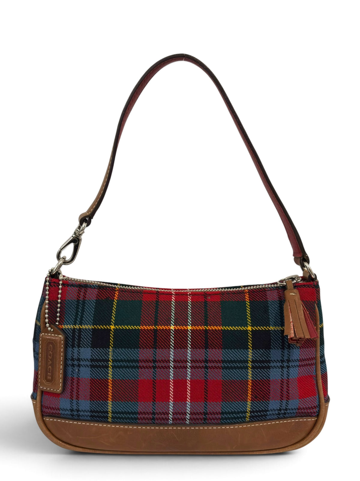 Vintage Coach Demi Bag 8935 In Tartan Plaid Wool