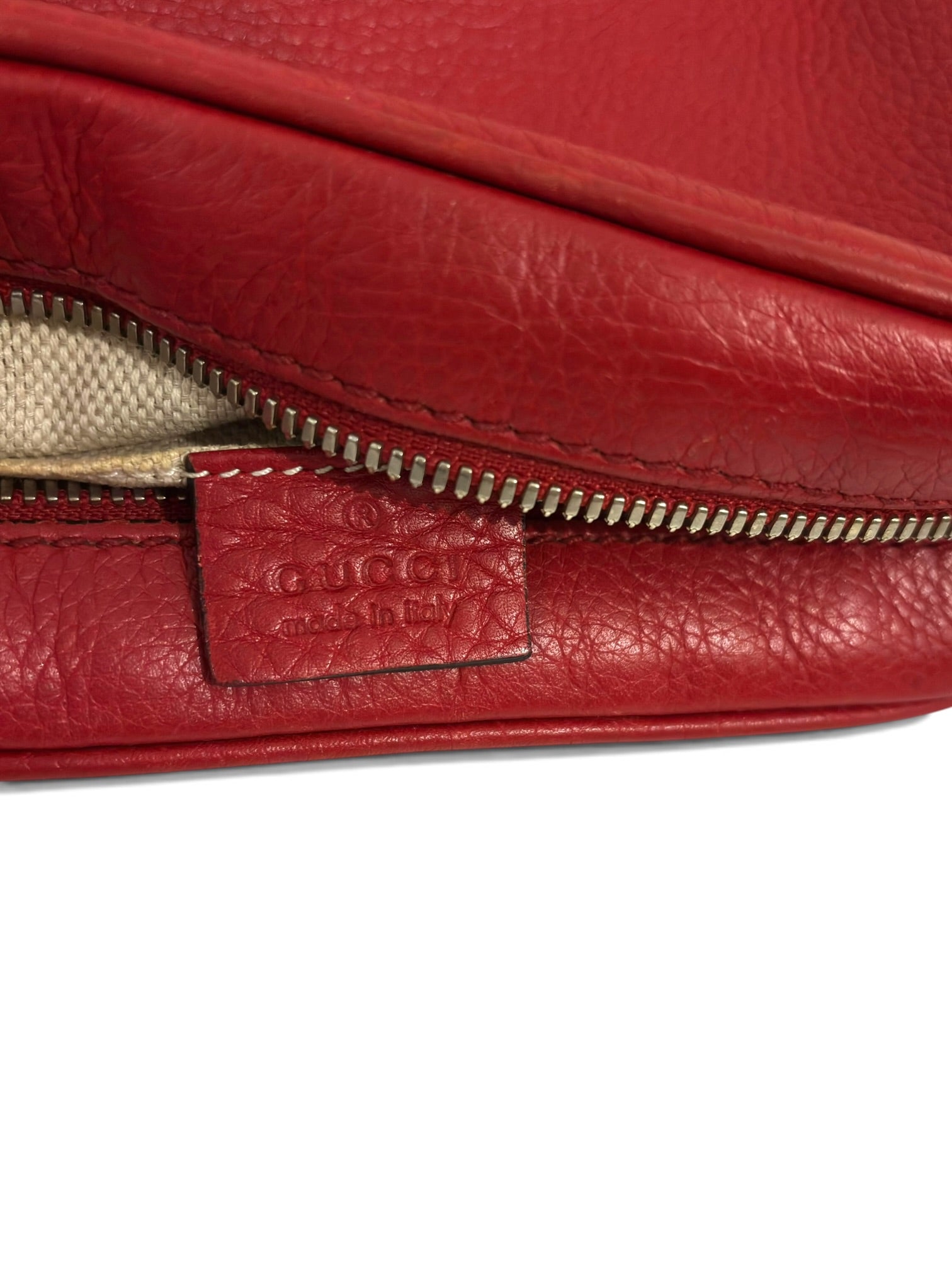 Vintage Gucci Soho Disco Bag Red Leather Crossbody 308364