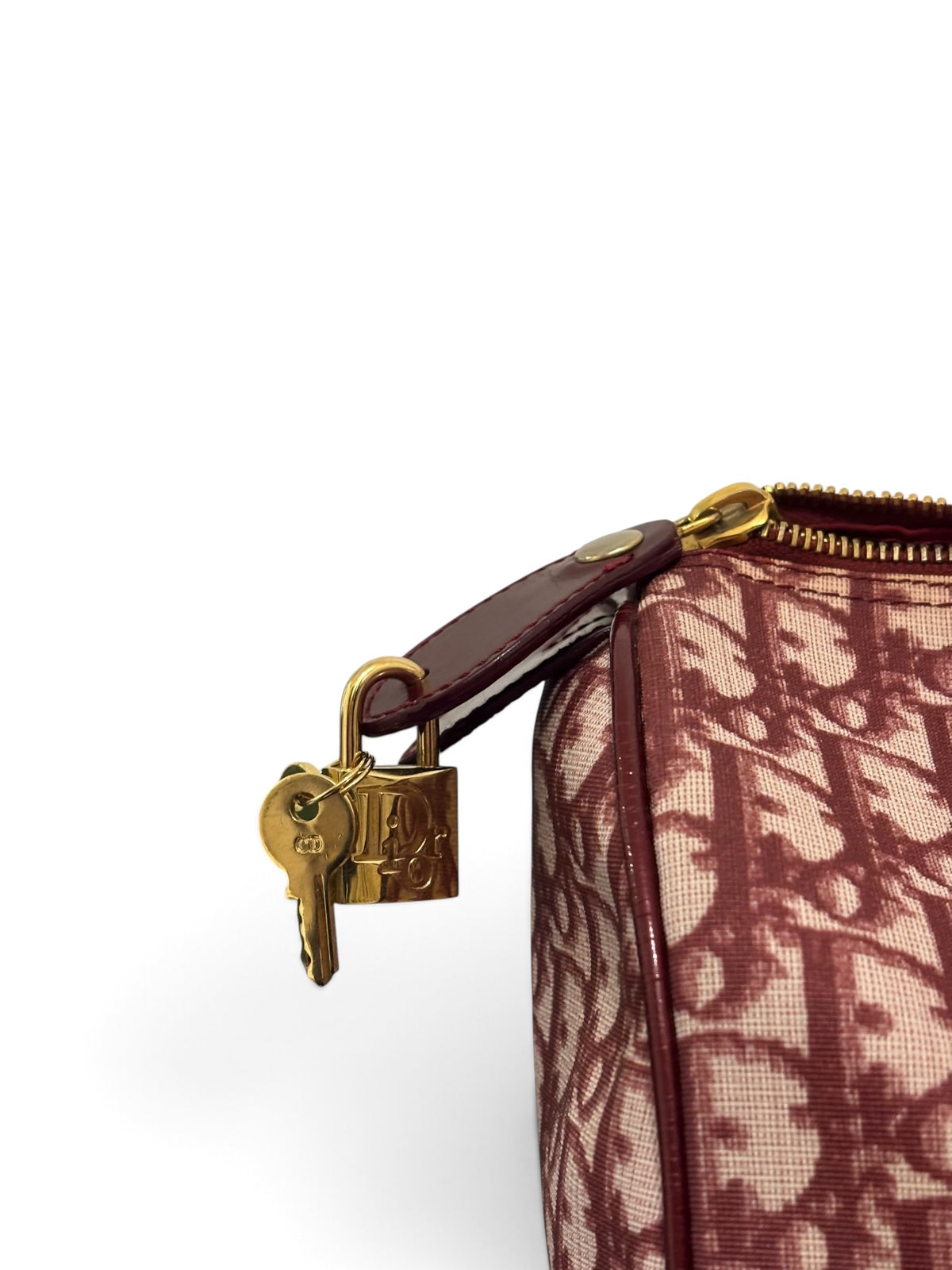 Vintage Christian Dior Bag Red Trotter Diorissimo Boston PZ 0052