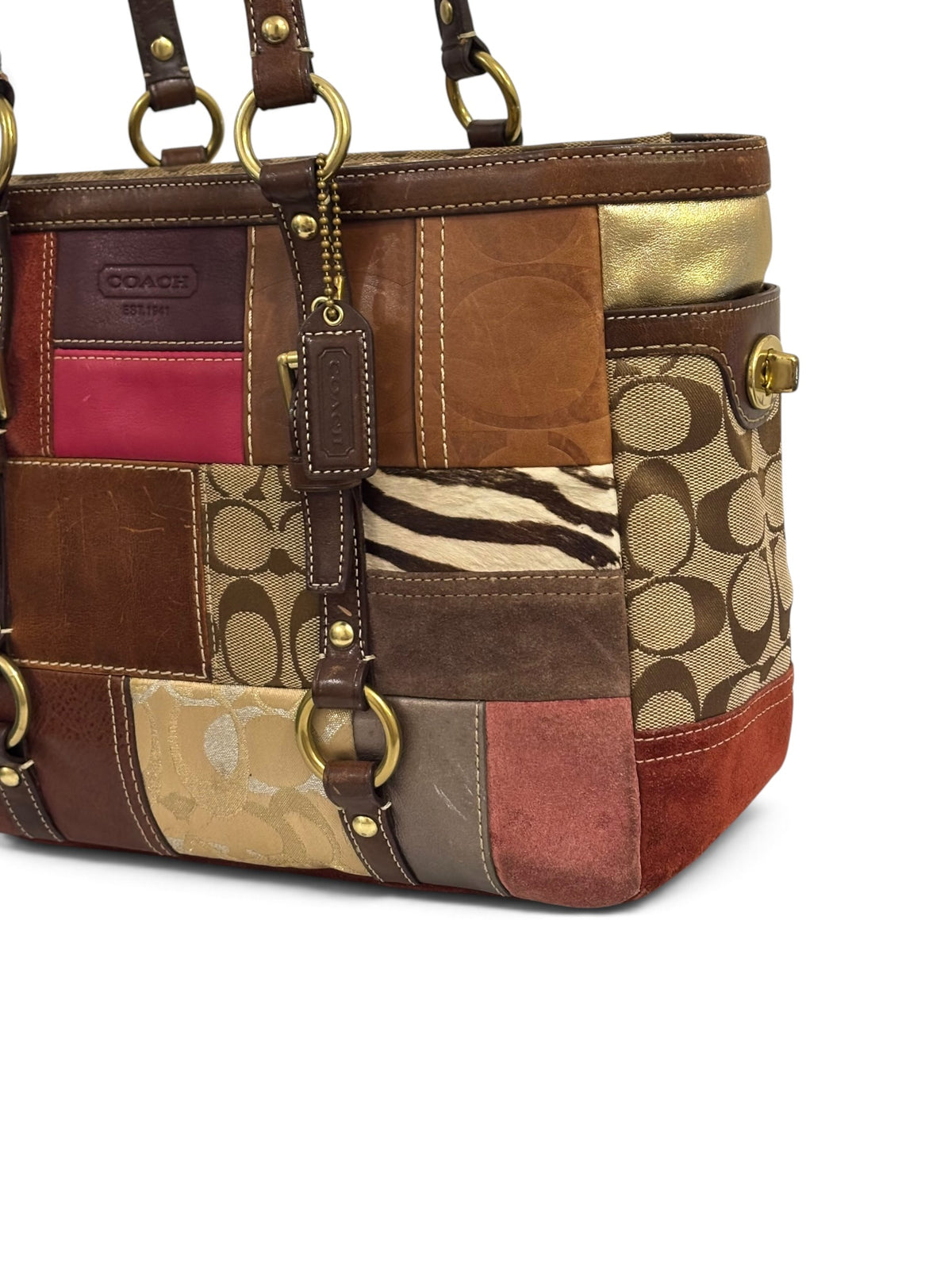 Vintage Coach Patchwork Bag 10432 Limited Edition Holiday Tote