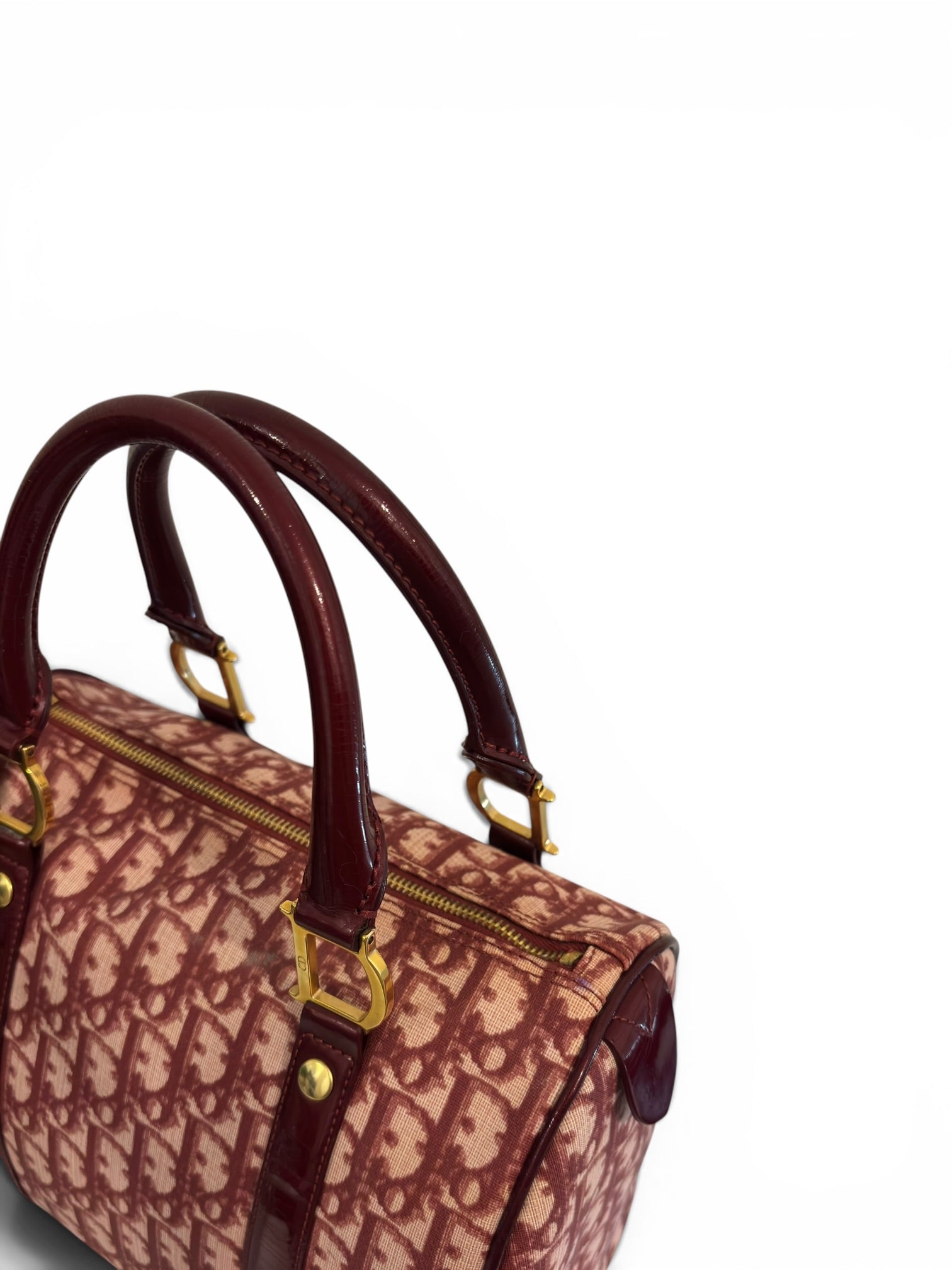 Christian Dior Rare Red / Burgundy Diorissimo
Trotter Lock & Key Vintage Boston Shoulder Bag