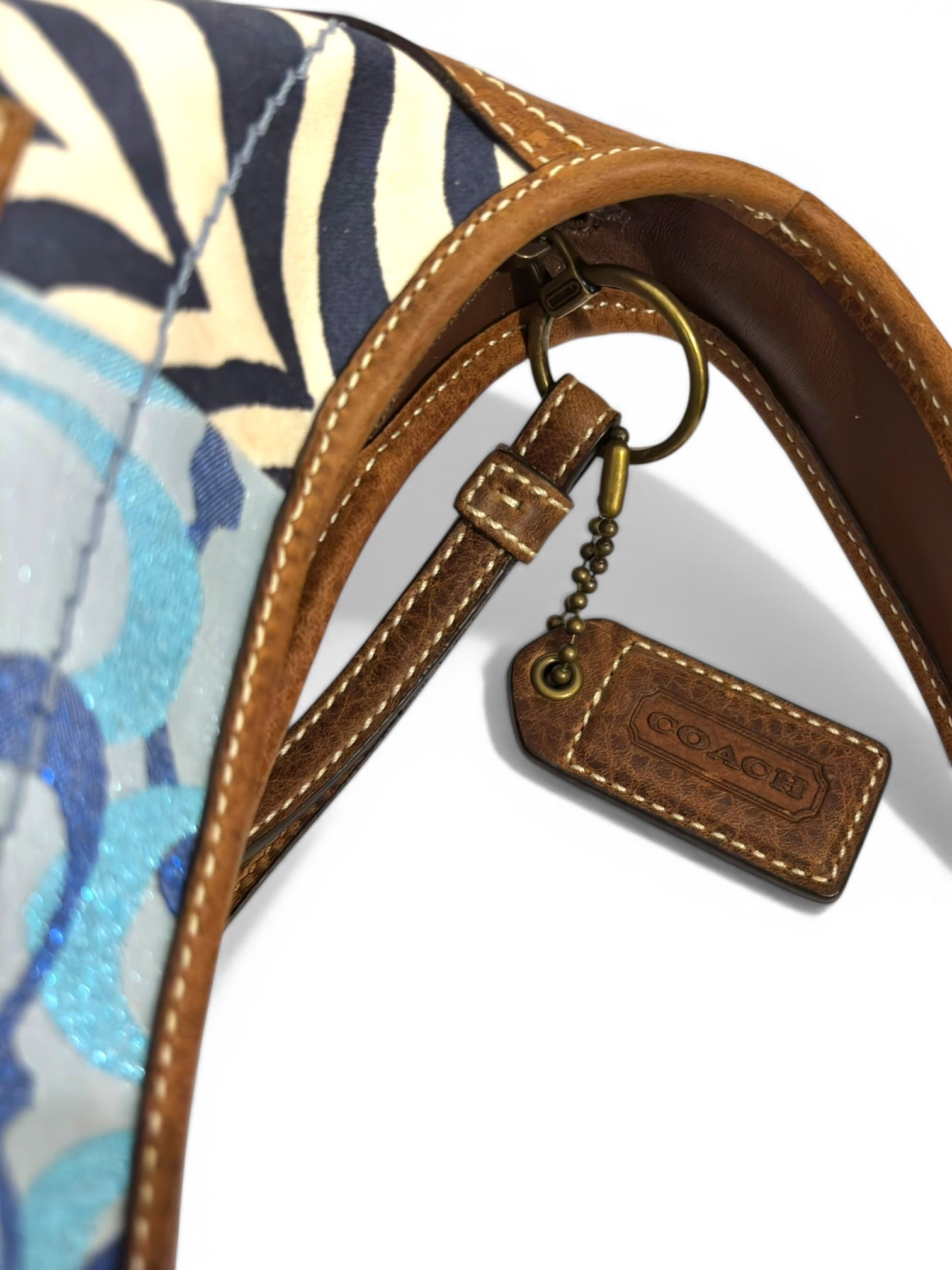 Coach Denim Ergo Patchwork Blue Purple Canvas
Leather Hobo Shoulder Bag