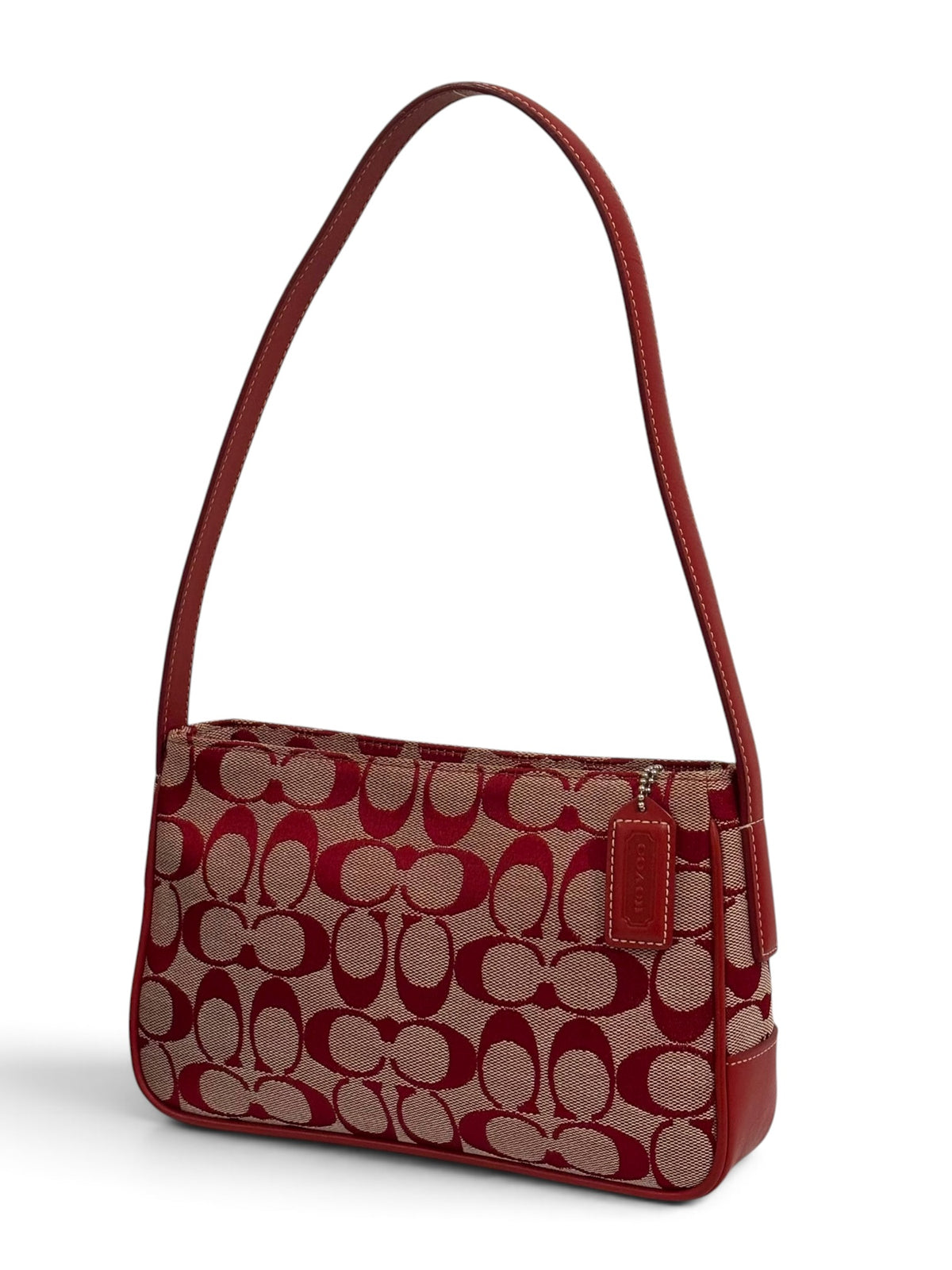 Vintage Coach Bag 6023 In Red Signature Canvas