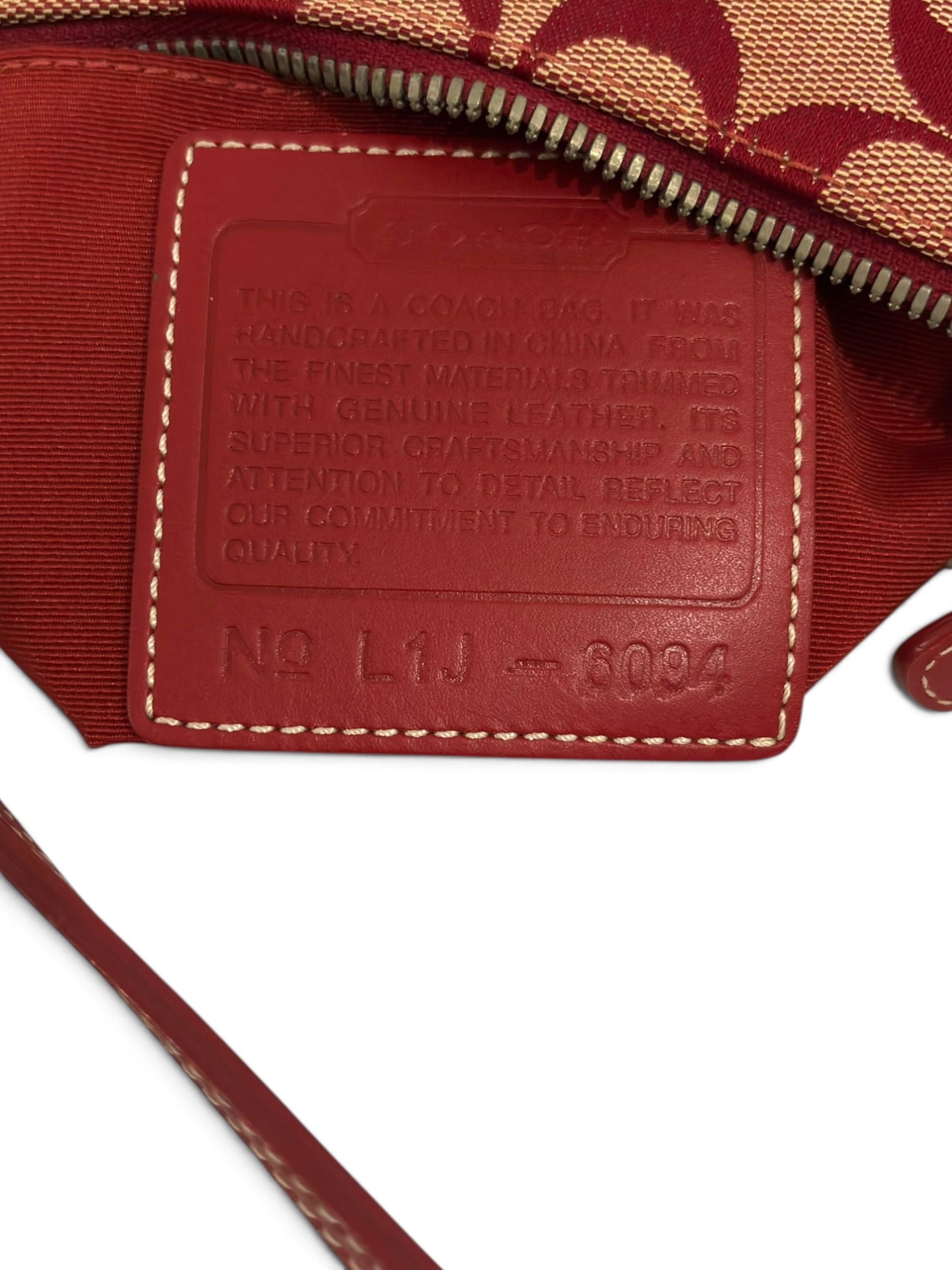 Vintage Coach Bag Demi Mini Red Signature 6094 Shoulder Pouch