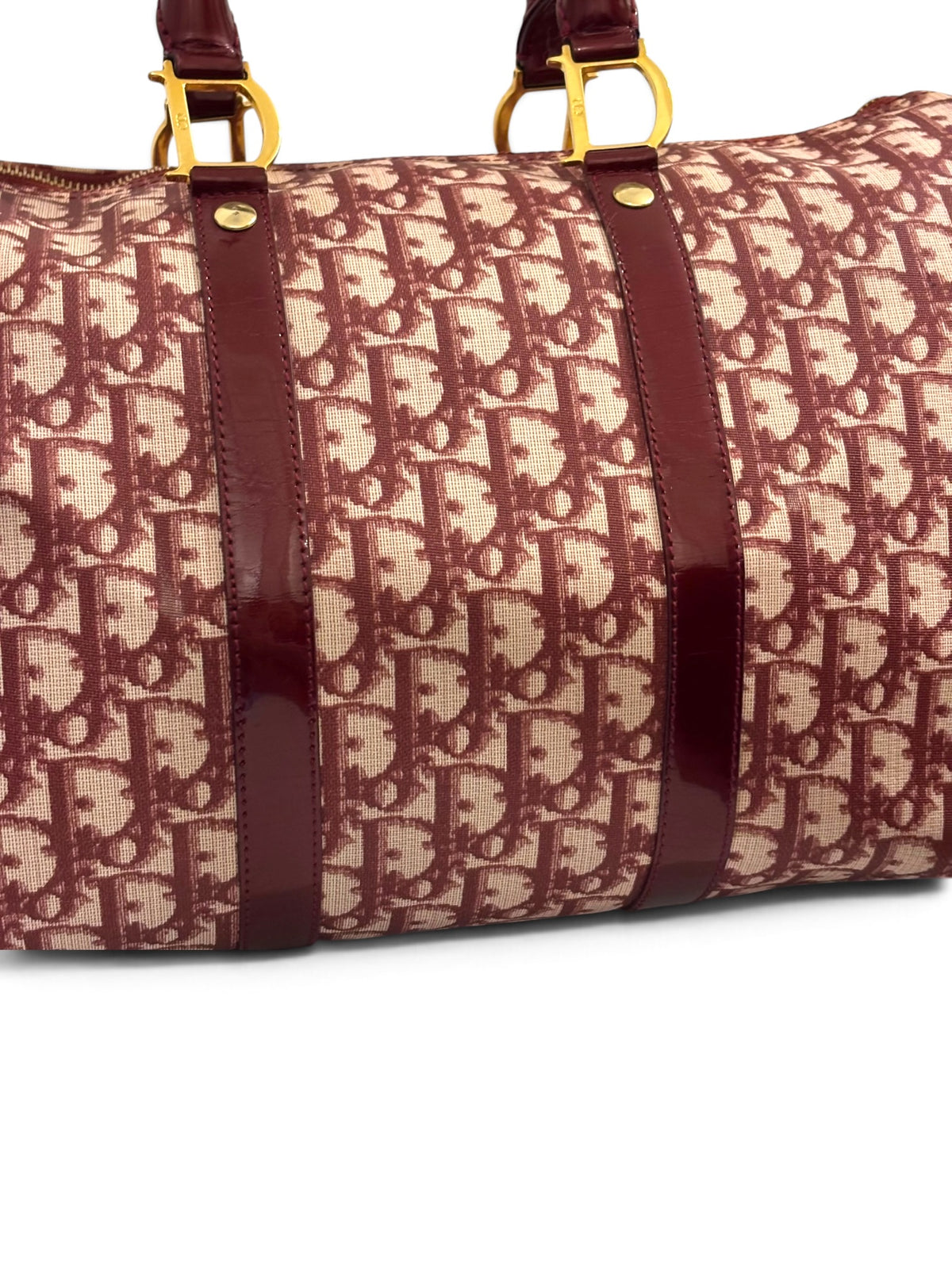 Vintage Christian Dior Bag Red Trotter Diorissimo Boston PZ 0052