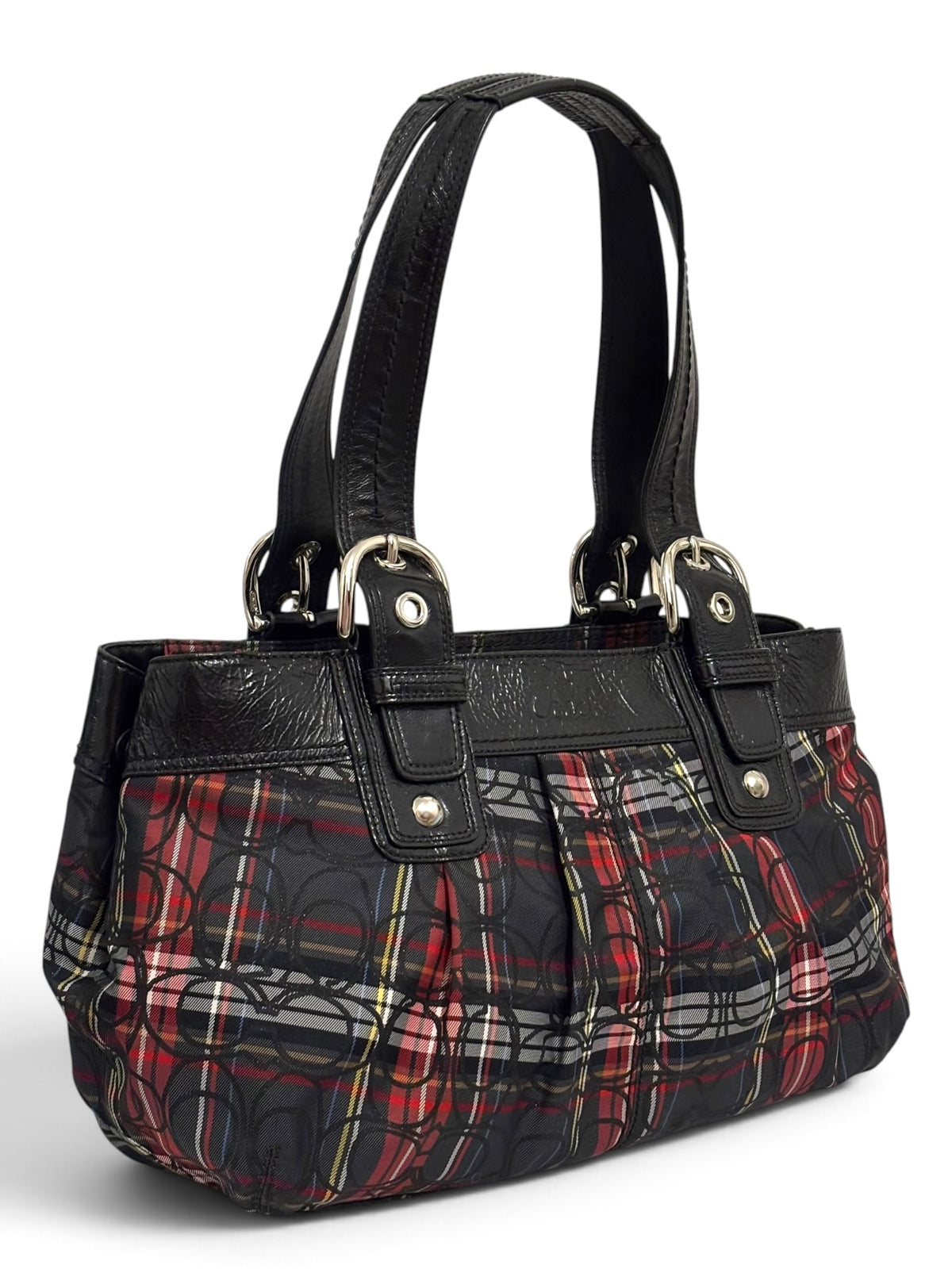 Vintage Coach Soho Bag F15228 Poppy Tartan Plaid Tote
