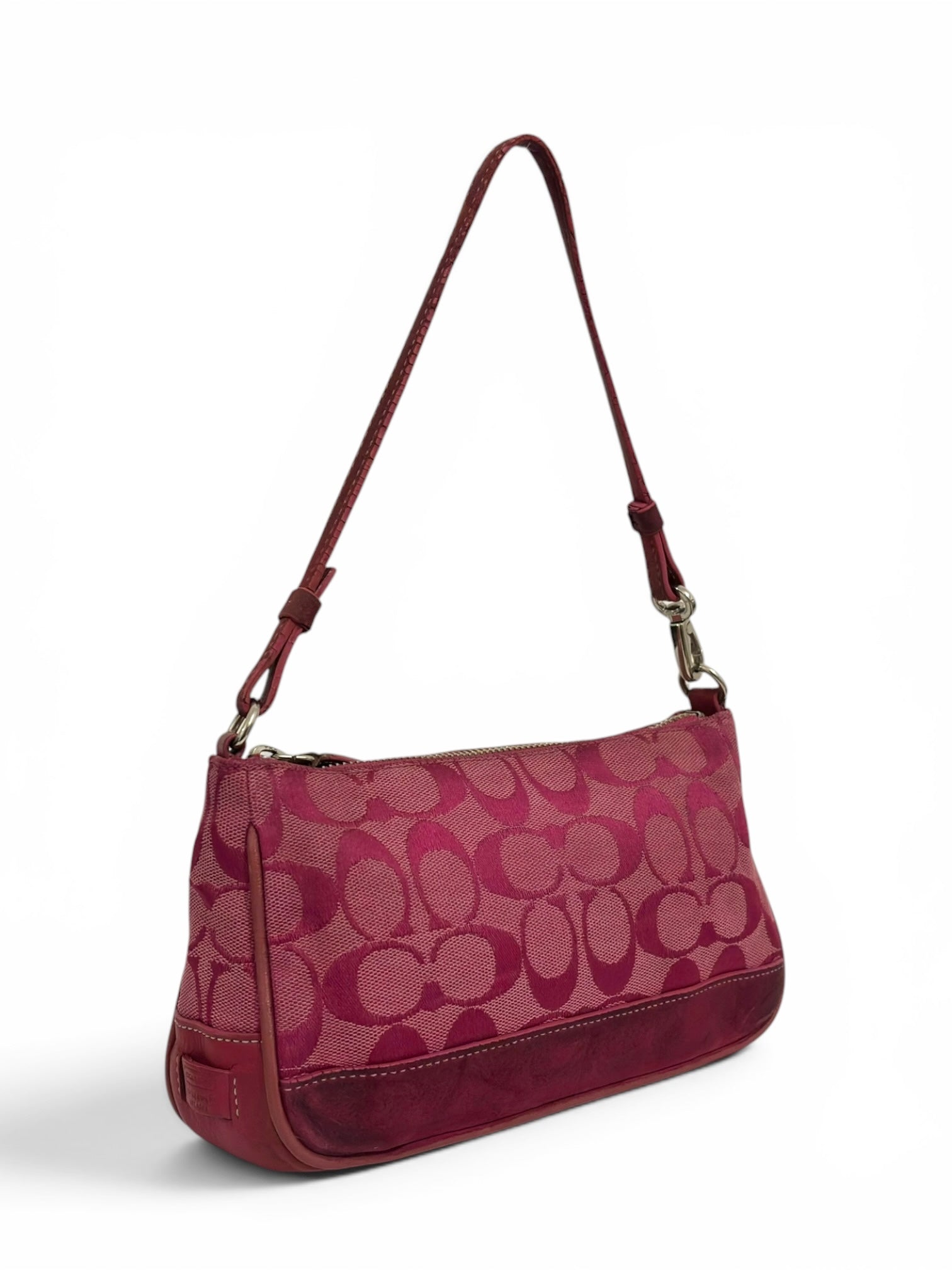 Coach Demi Pink (Berry) Mini Canvas / Suede &
Leather Rare Colourway Vintage 6094 Shoulder Bag