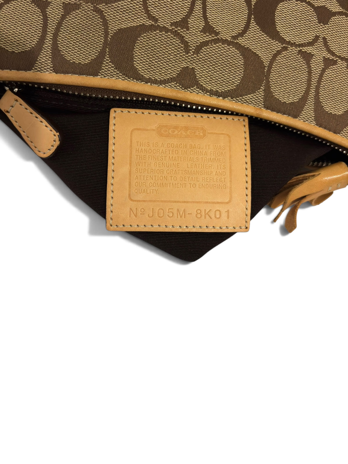 Vintage Coach Demi Bag 8K01 Signature Baguette Shoulder Bag