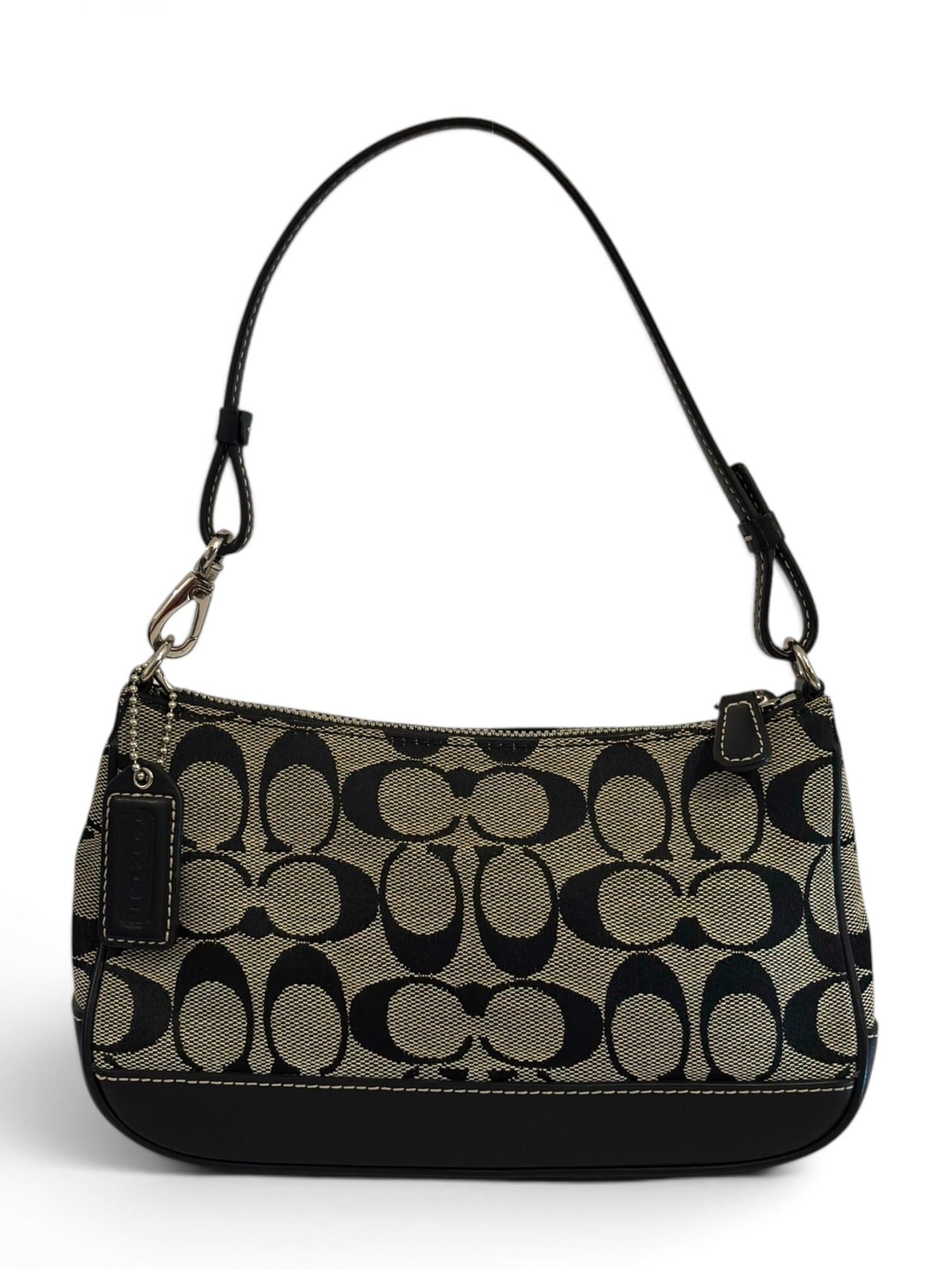 Vintage Coach Demi Bag Signature Black &
Grey Handbag 6094