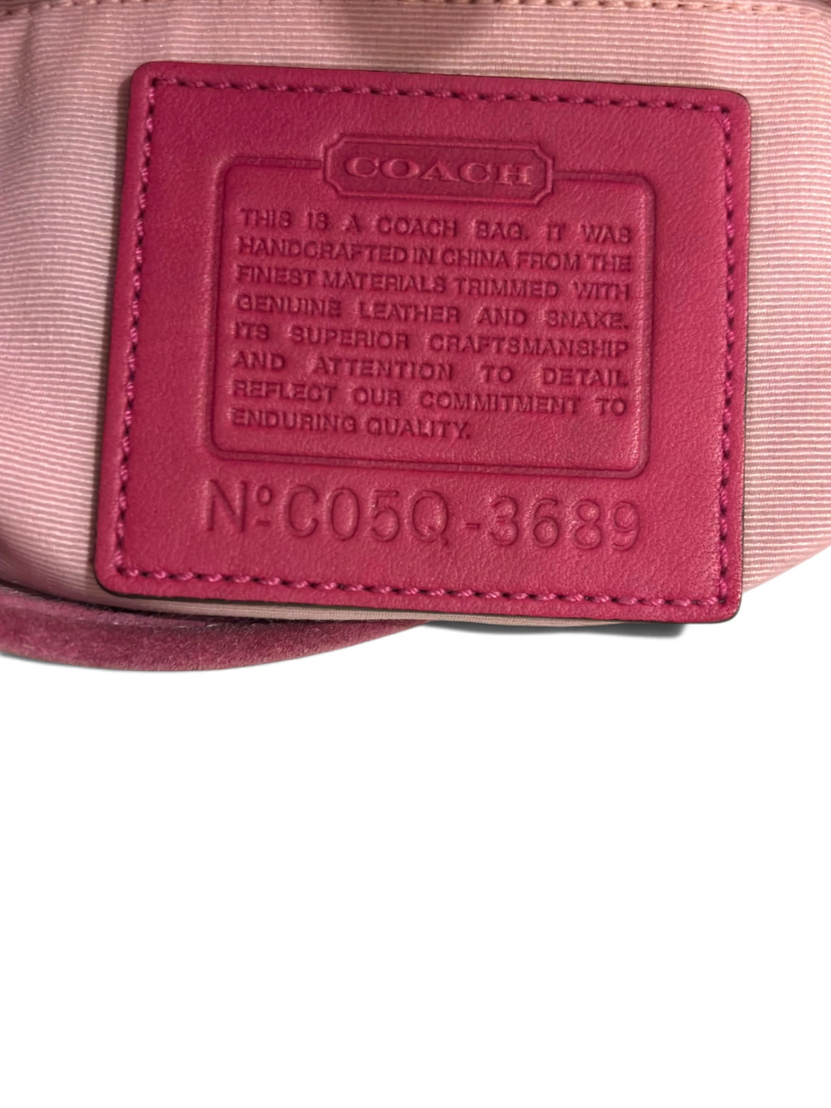 Vintage Coach 3689 Soho Patchwork Shoulder Bag Pink Python Trim