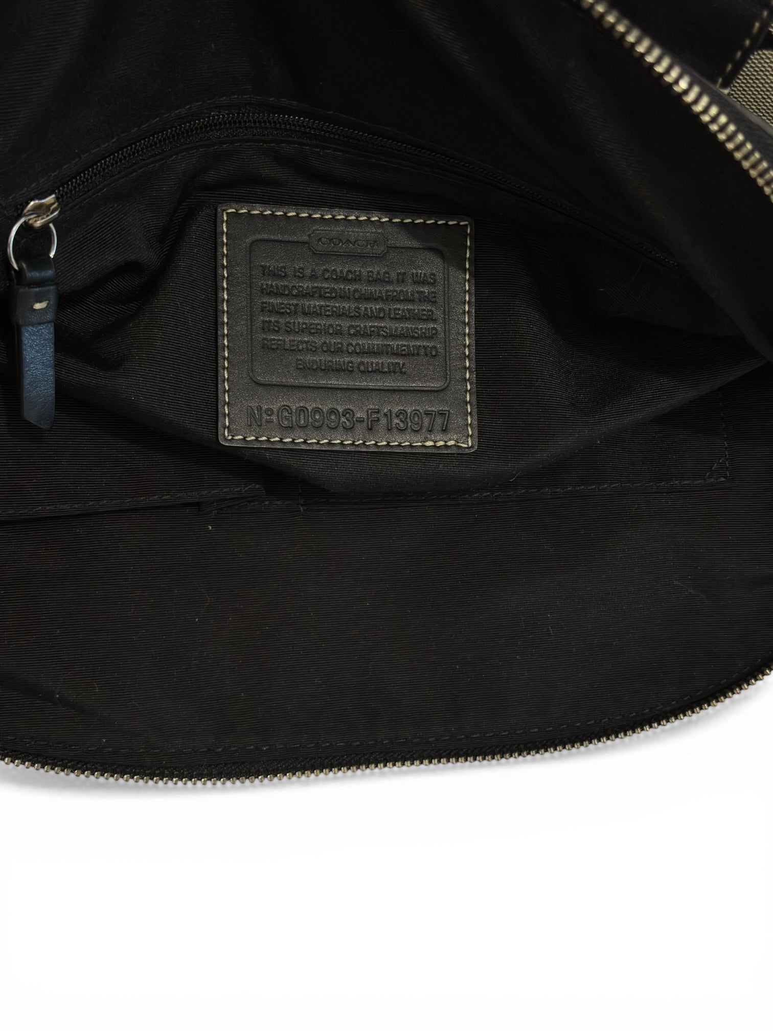 Coach Hampton Black & Grey Signature Turnlock Vintage Dome Shoulder Bag