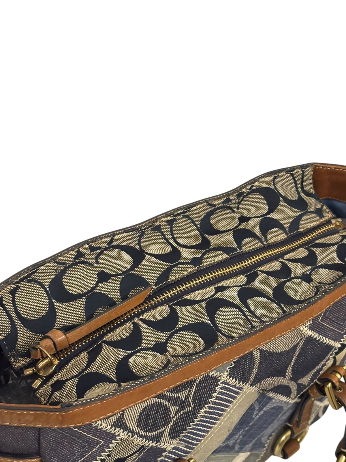 Vintage Coach Denim Patchwork Tote Bag 12217