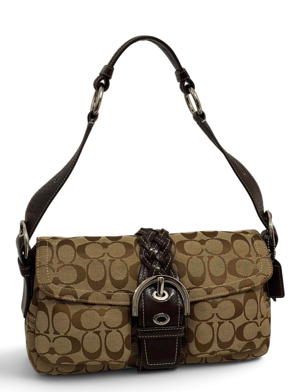 Vintage Coach Soho 6314 Braided Flap Bag Signature Brown