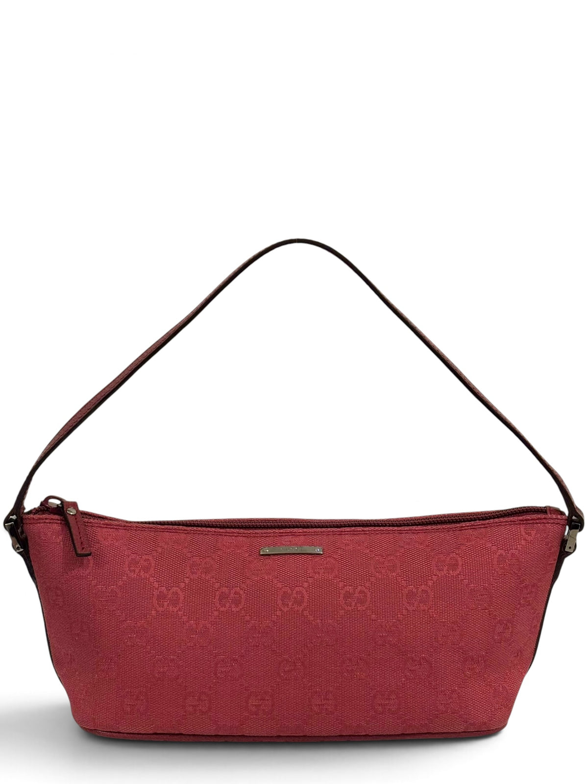 Vintage Gucci Boat Bag 07198 Pink GG Monogram Pochette