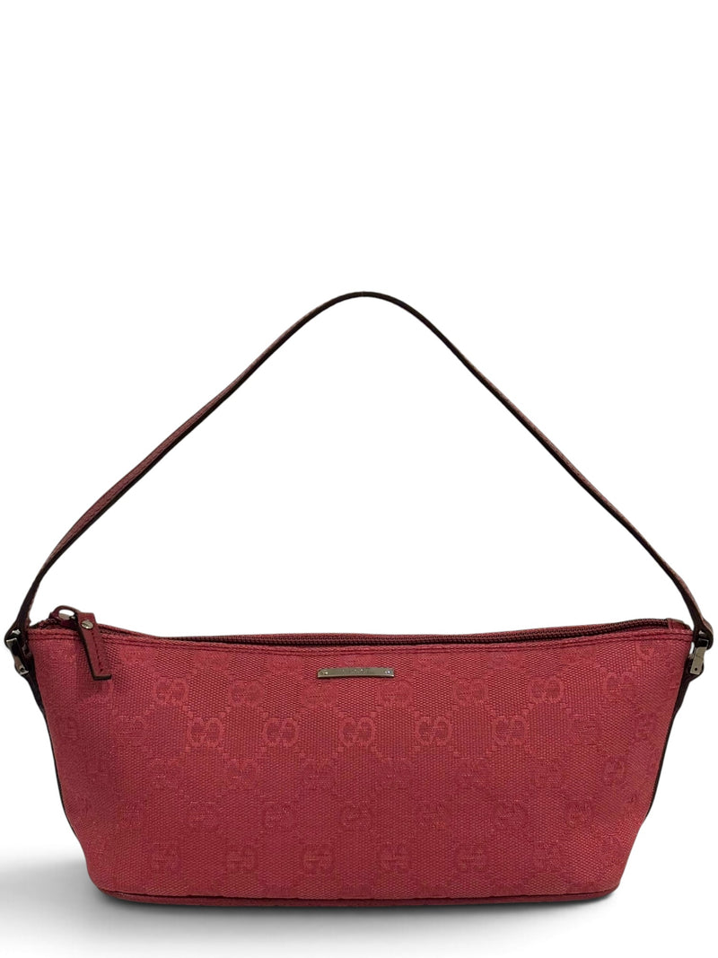 Vintage Gucci Boat Bag 07198 Pink GG Monogram Pochette